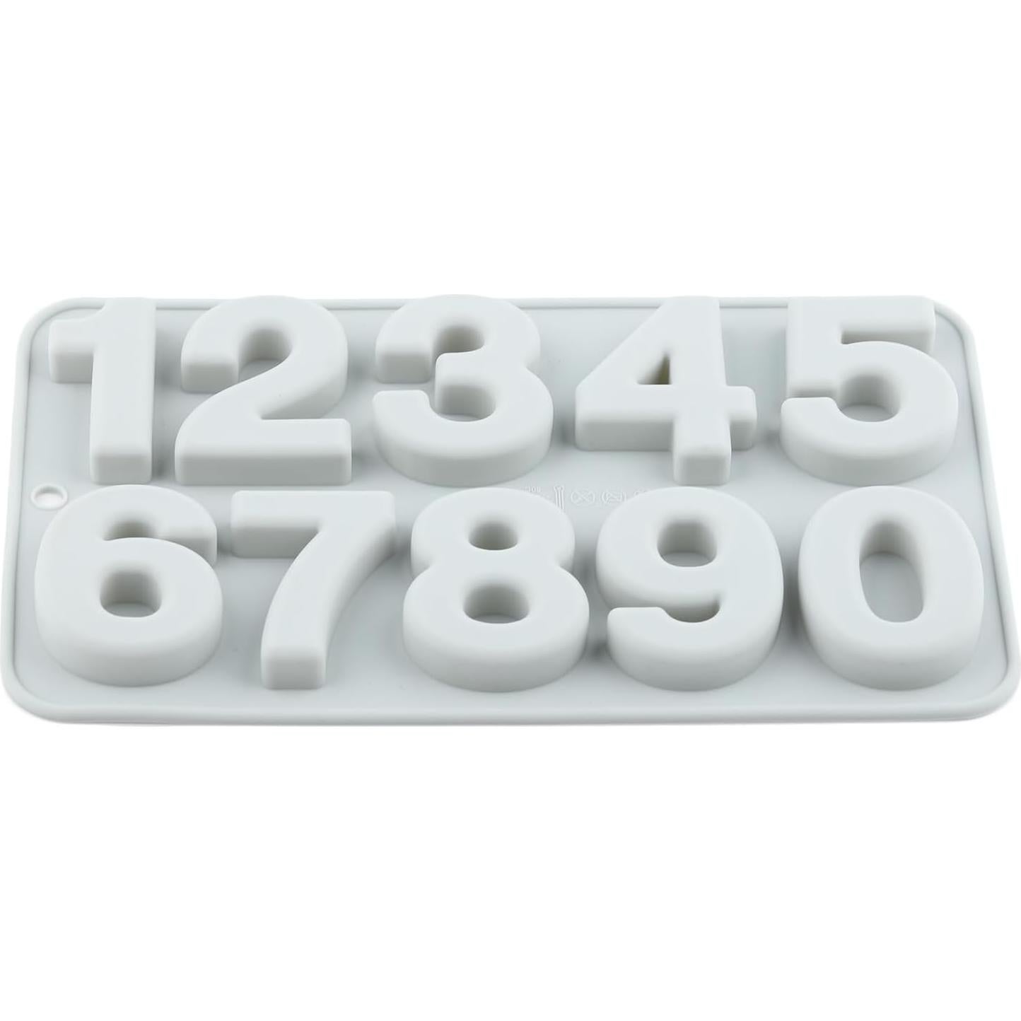 Molde de Silicona AIBOYA para Caramelos Números 0-9 Rosa