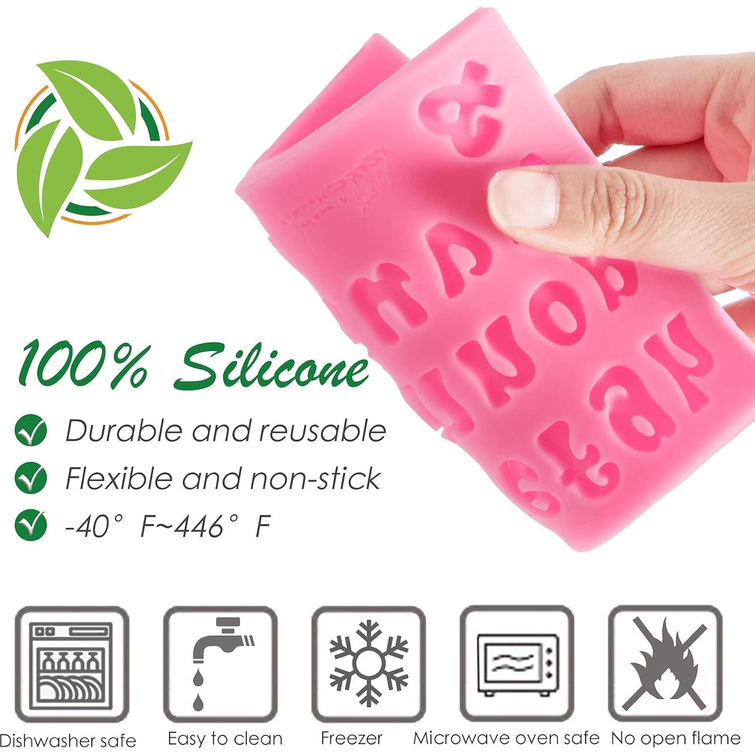 Moldes de Silicona JOERSH 4PCS Letras y Números para Pasteles