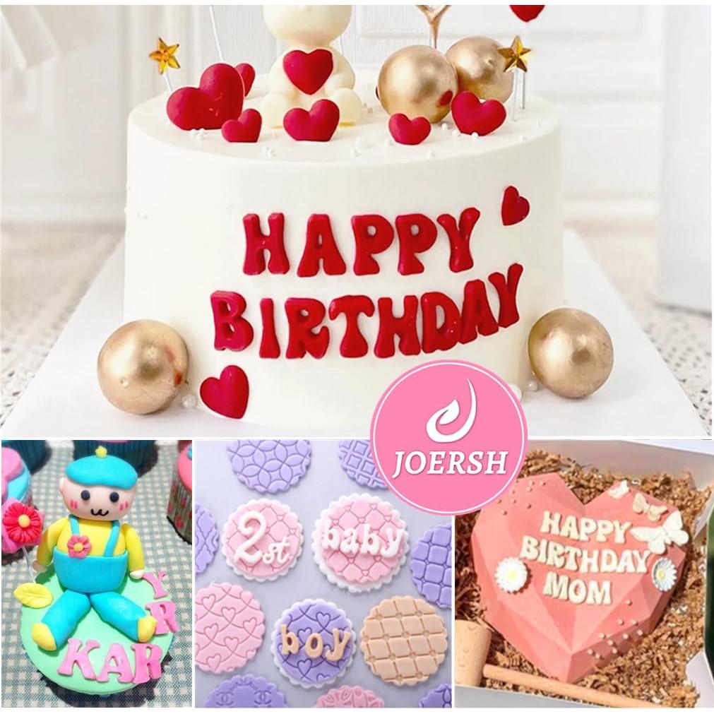 Moldes de Silicona JOERSH 4PCS Letras y Números para Pasteles