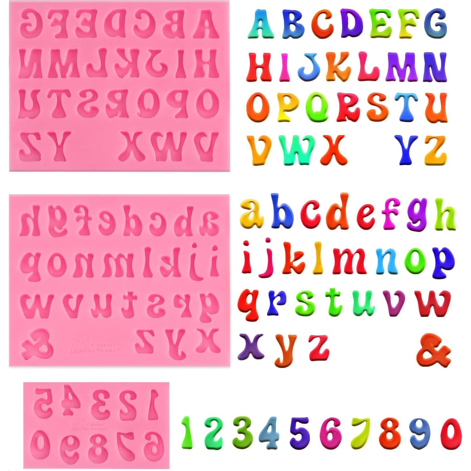 Moldes de Silicona JOERSH 4PCS Letras y Números para Pasteles