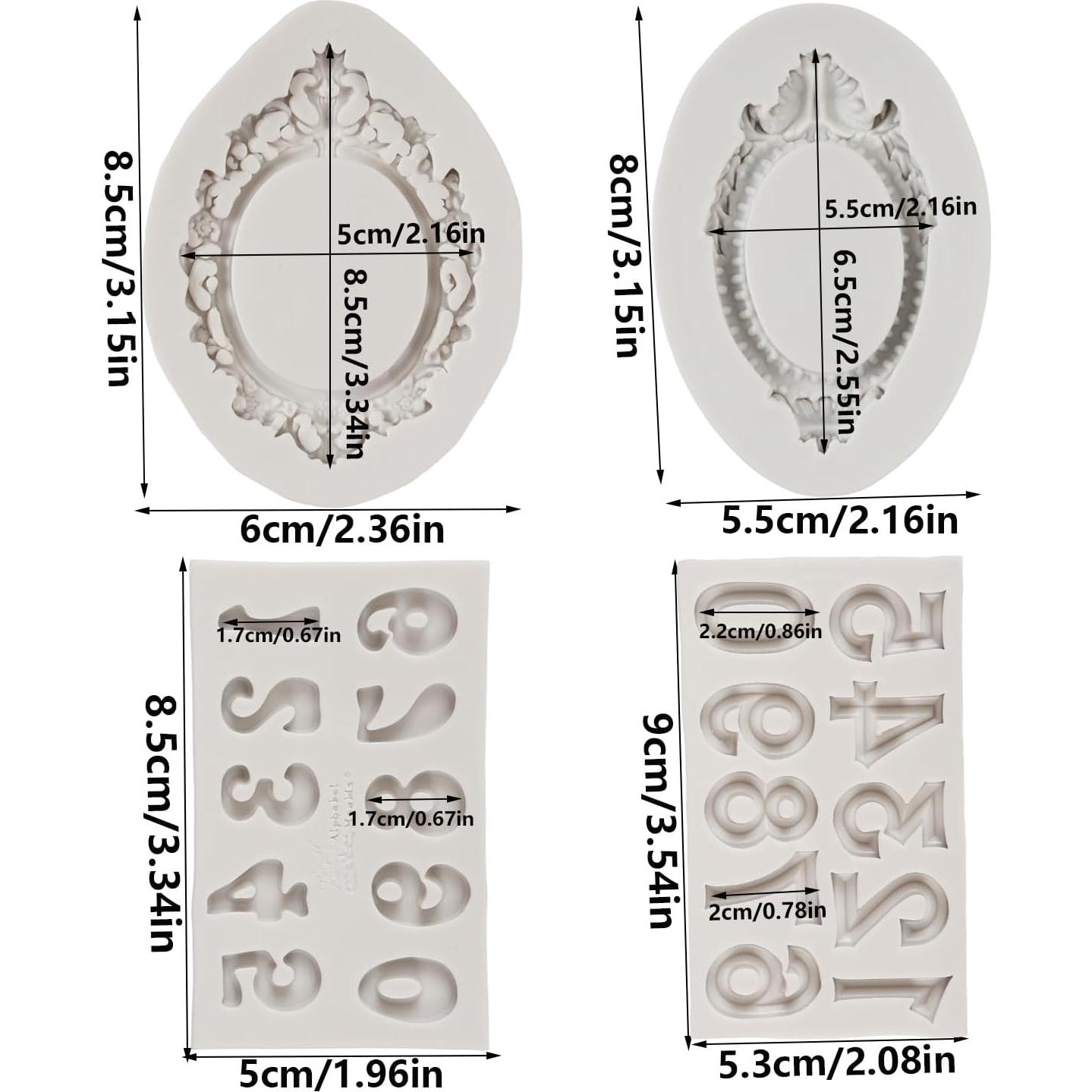 Molde de Silicona FCKEMLDS Set de 4 para Pasteles y Fondant