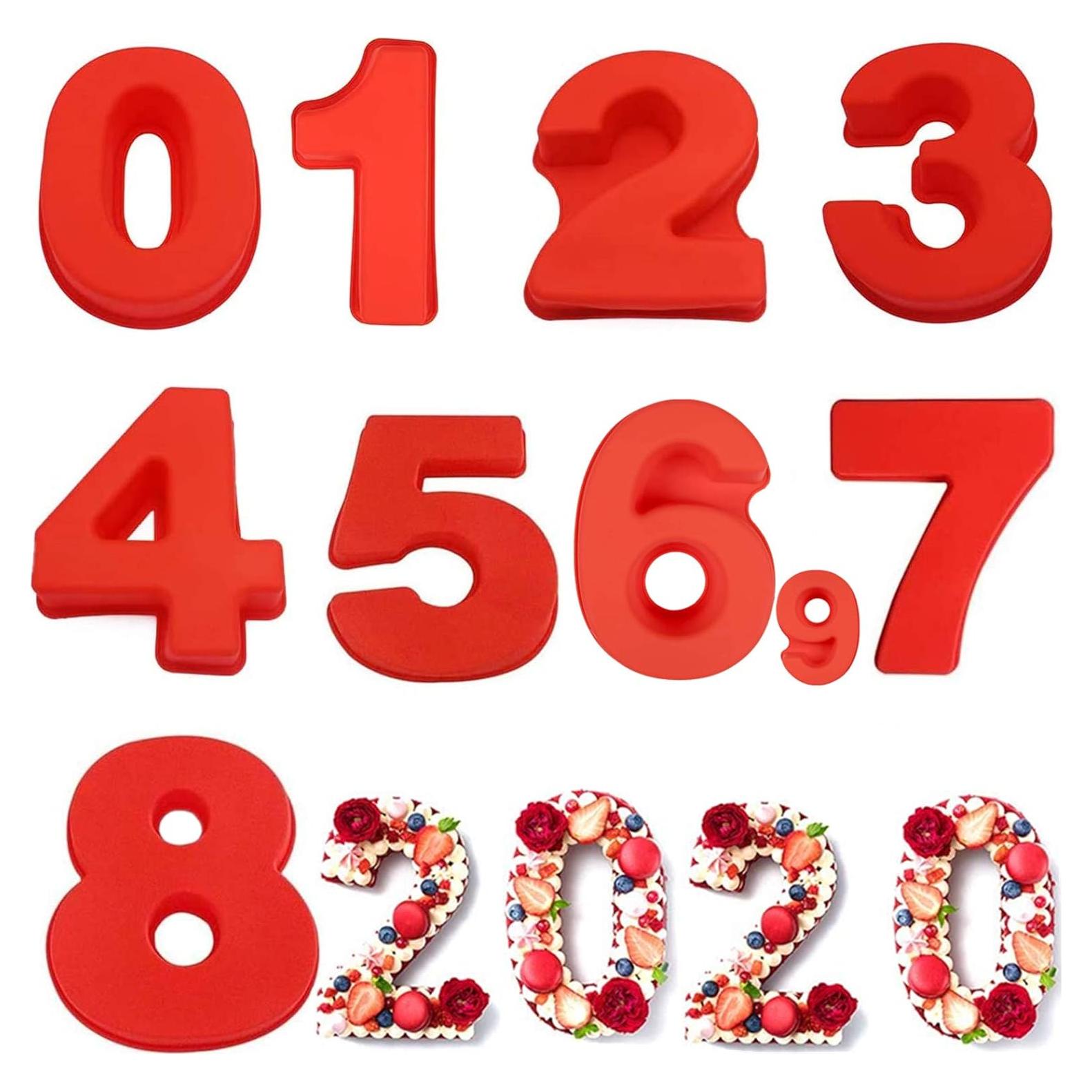 Molde de Pastel de Número Grande Goldbaking 10 Pulgadas Silicona