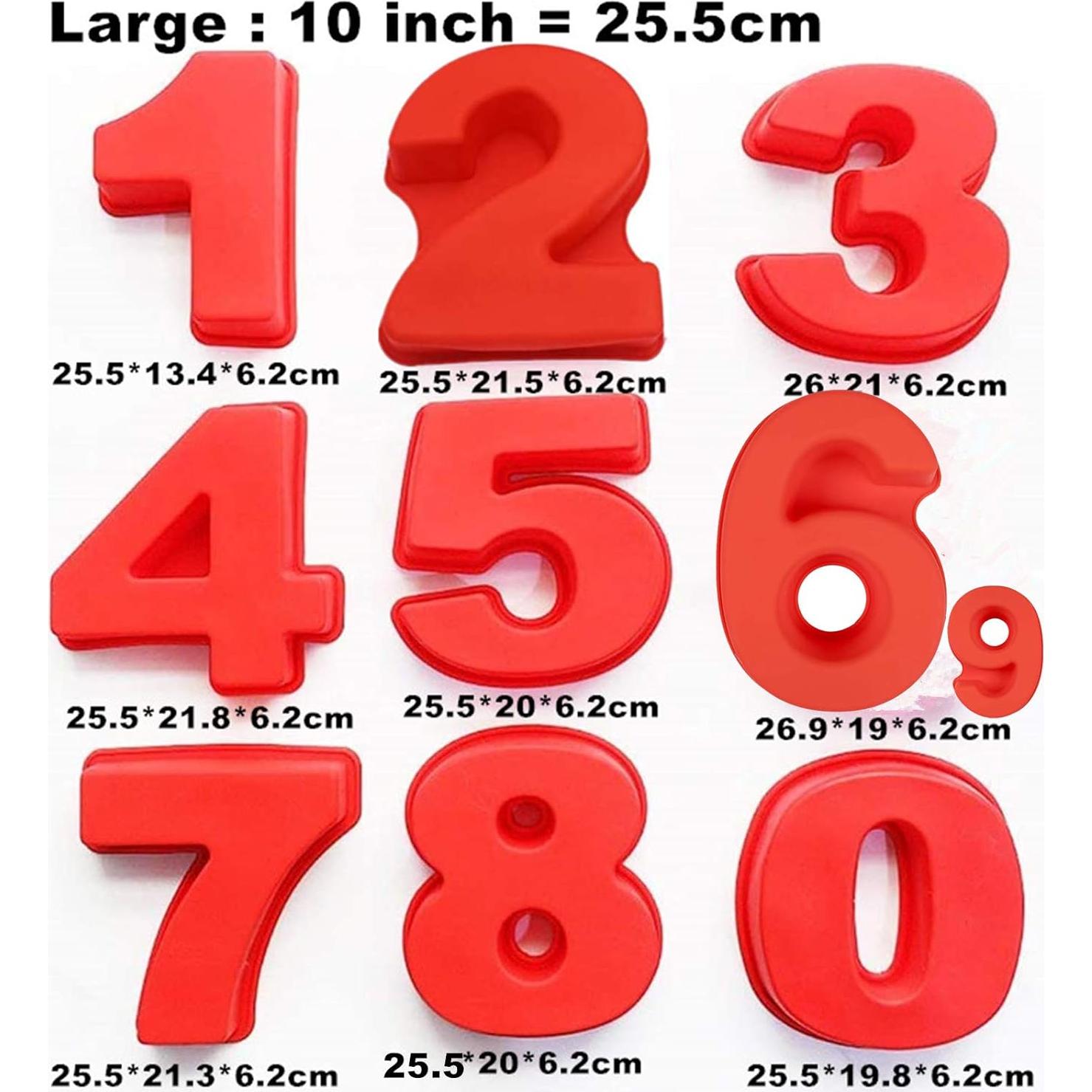 Molde de Pastel de Número Grande Goldbaking 10 Pulgadas Silicona