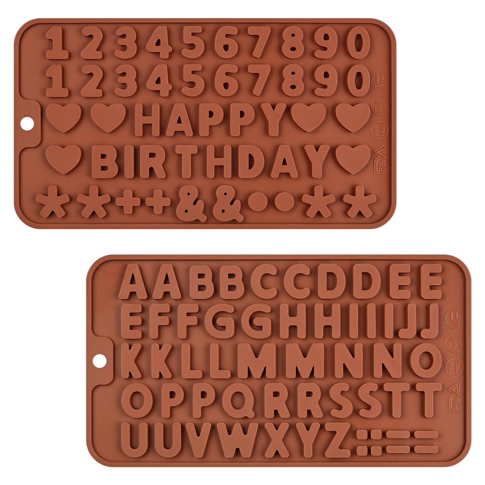 Moldes de Silicona para Letras y Números SIQINZONGWA 2 Pcs