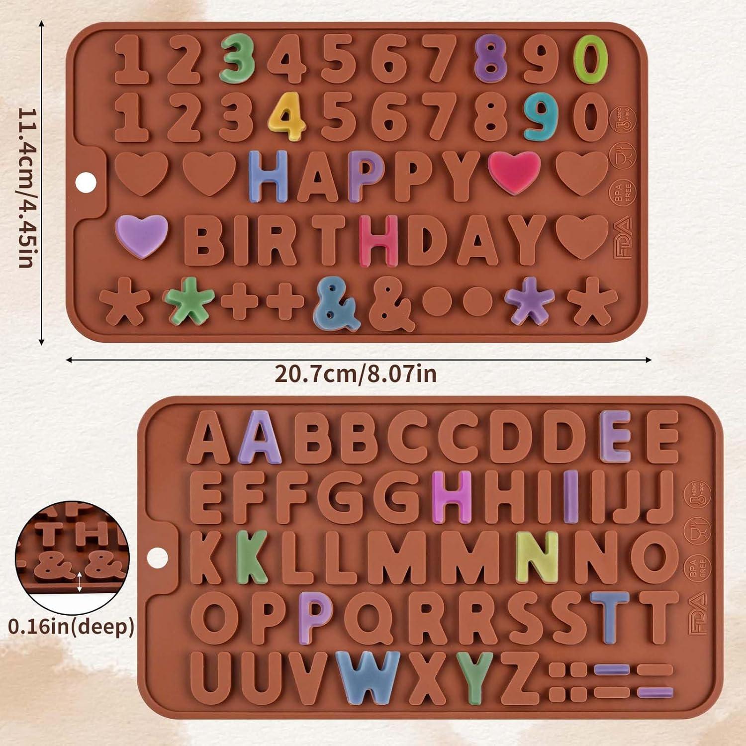 Moldes de Silicona para Letras y Números SIQINZONGWA 2 Pcs