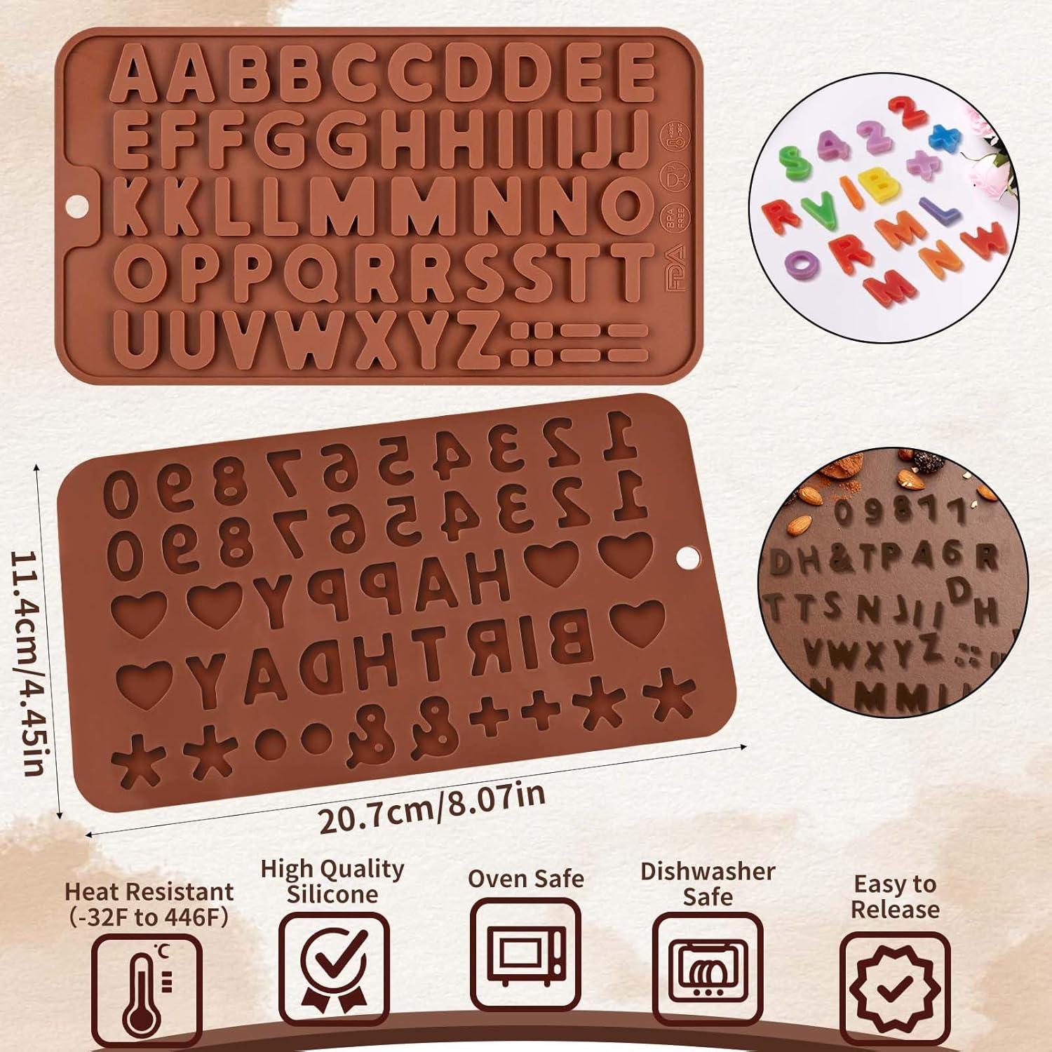 Moldes de Silicona para Letras y Números SIQINZONGWA 2 Pcs