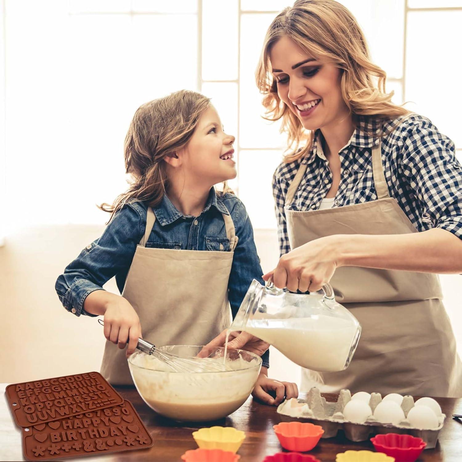 Moldes de Silicona para Letras y Números SIQINZONGWA 2 Pcs