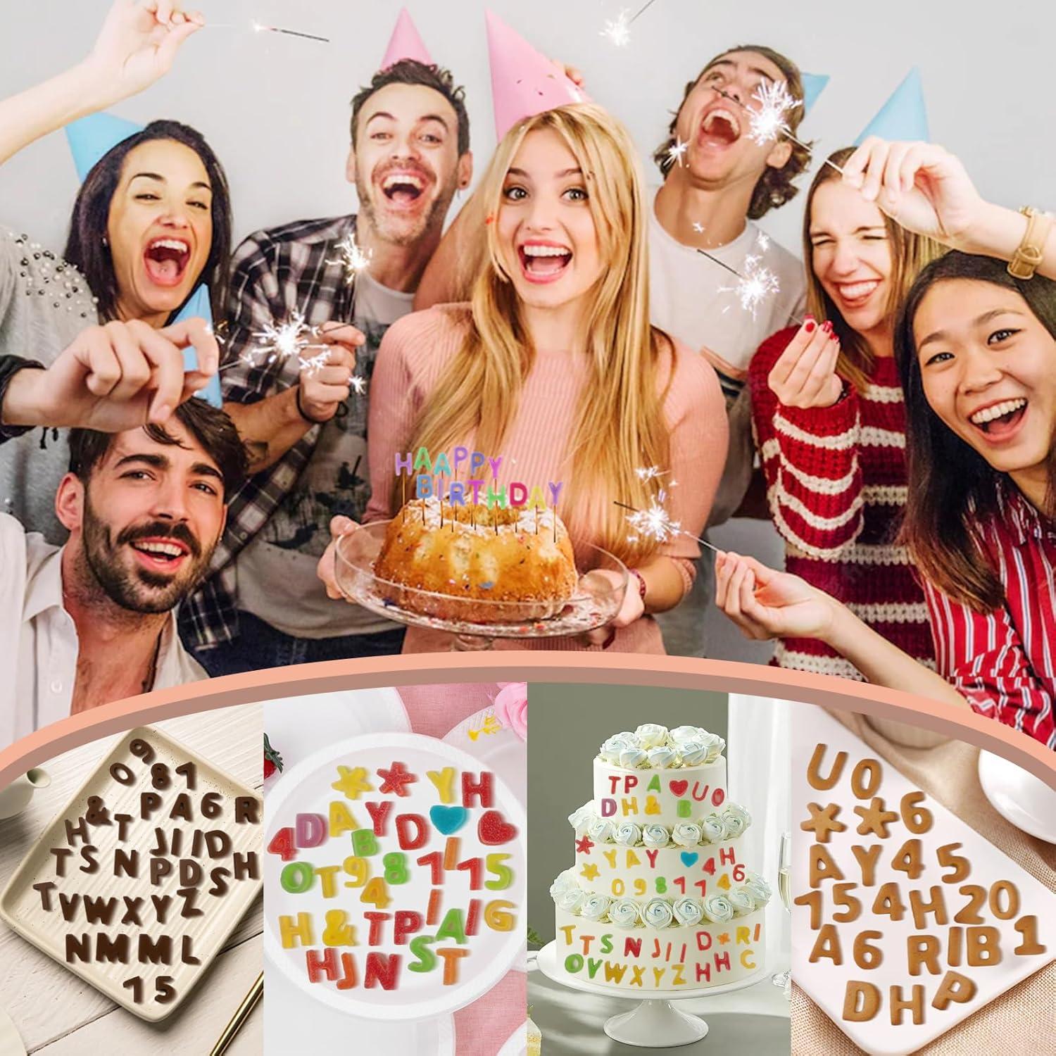 Moldes de Silicona para Letras y Números SIQINZONGWA 2 Pcs