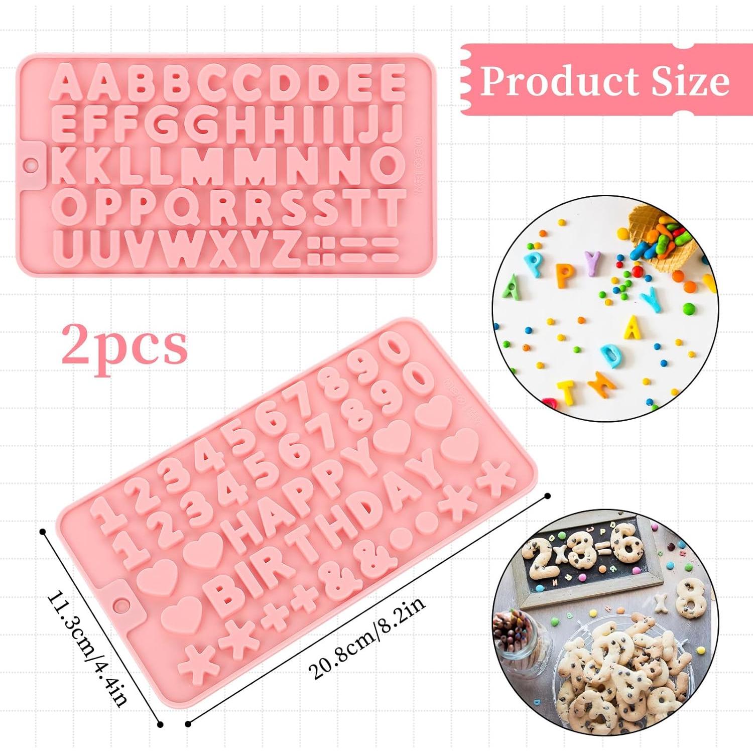 Moldes de Letras de Silicona Trinkrittey 2 Pcs Rosa 20.8x11.3cm