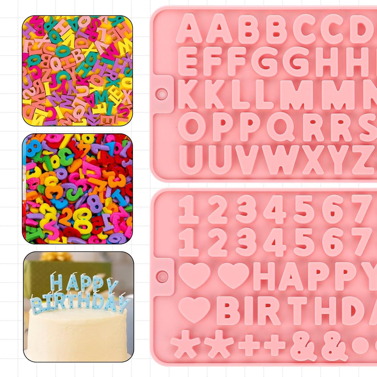 Moldes de Letras de Silicona Trinkrittey 2 Pcs Rosa 20.8x11.3cm