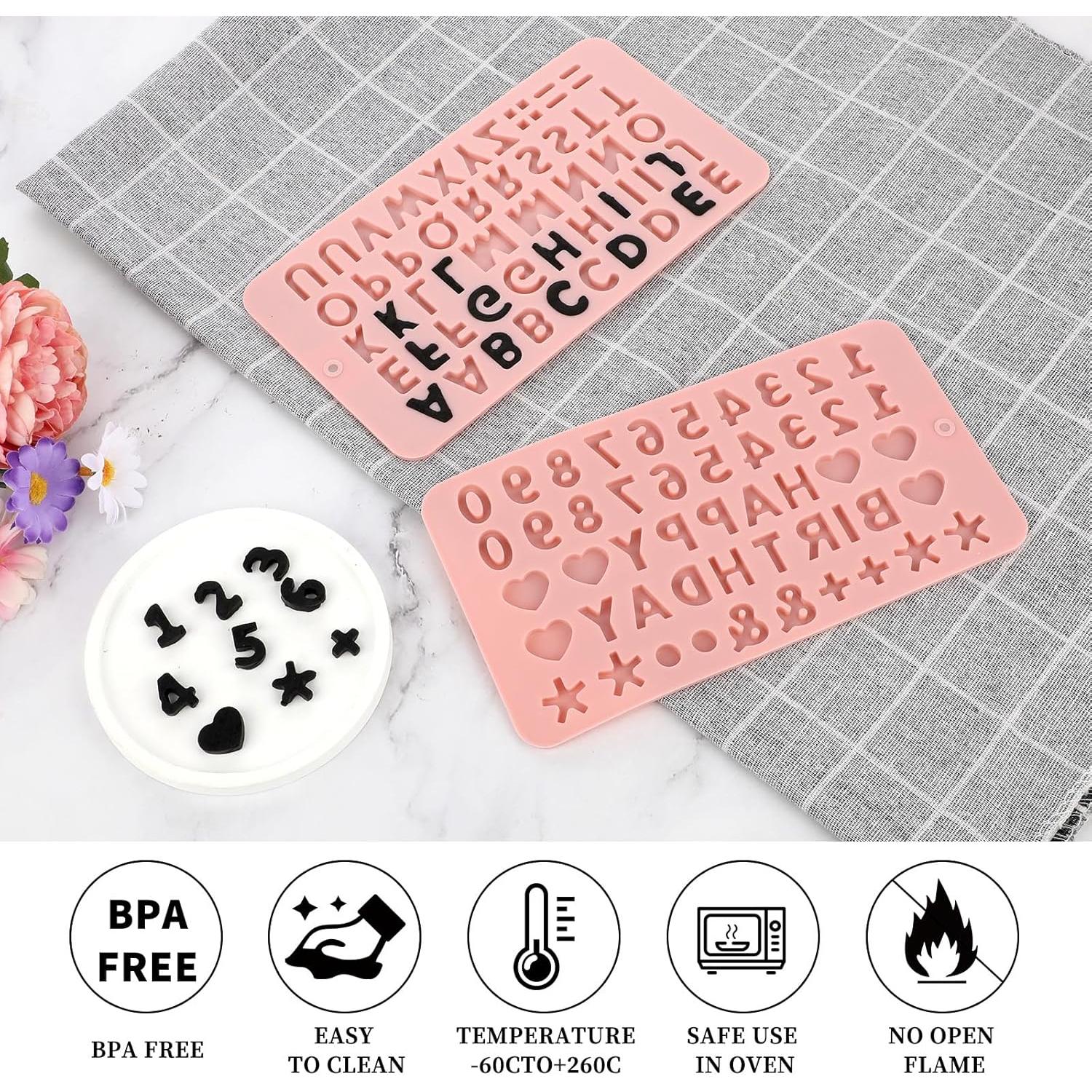 Moldes de Letras de Silicona Trinkrittey 2 Pcs Rosa 20.8x11.3cm