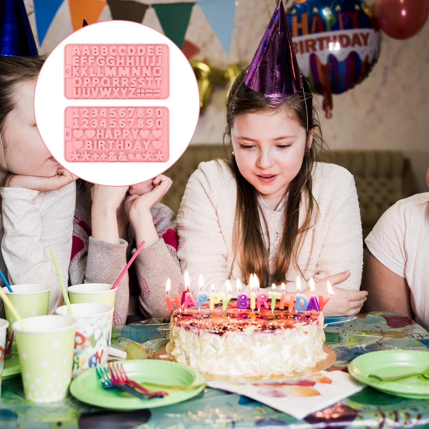 Moldes de Letras de Silicona Trinkrittey 2 Pcs Rosa 20.8x11.3cm