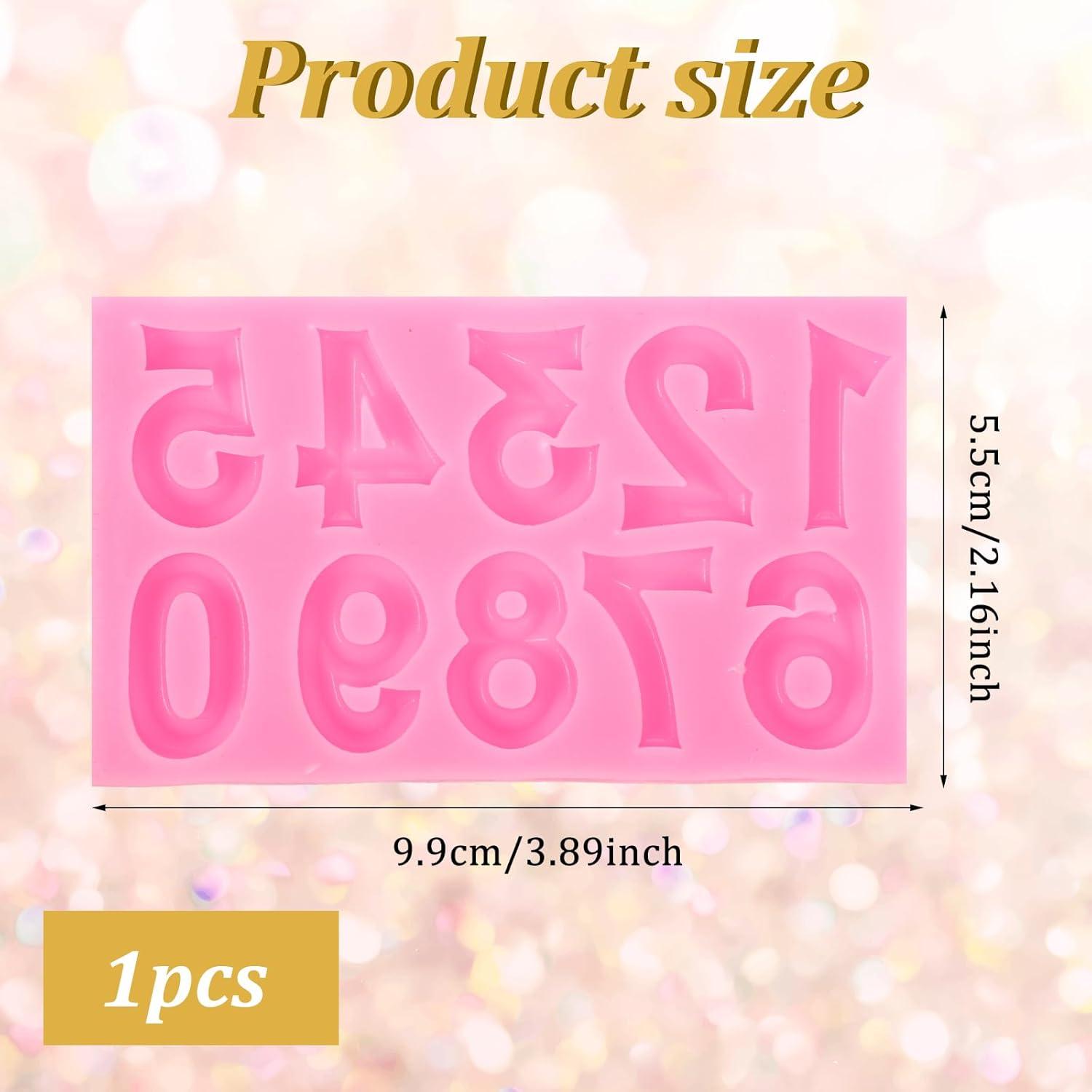 Molde de Silicona Rosa para Fondant Números 0-9 QfwdfcTrenz