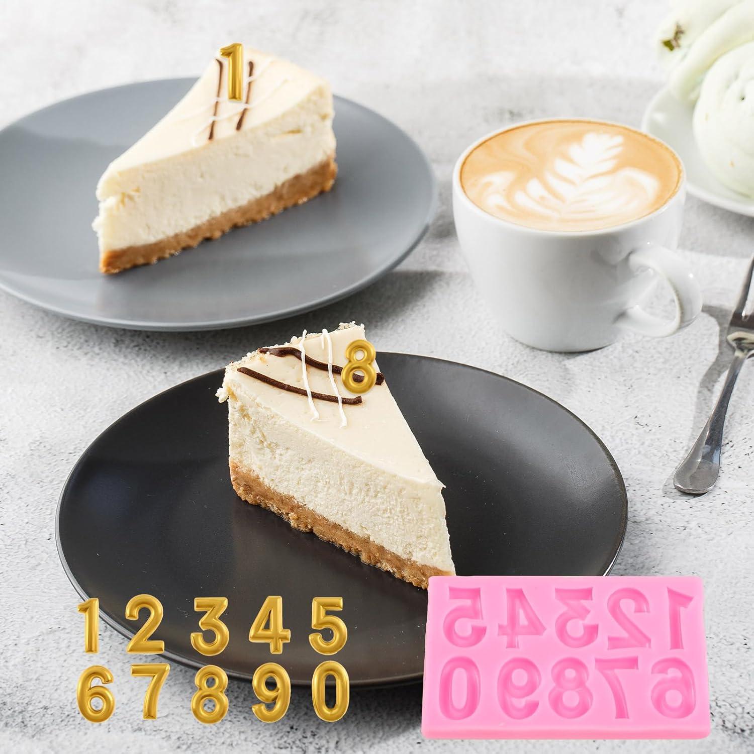 Molde de Silicona Rosa para Fondant Números 0-9 QfwdfcTrenz