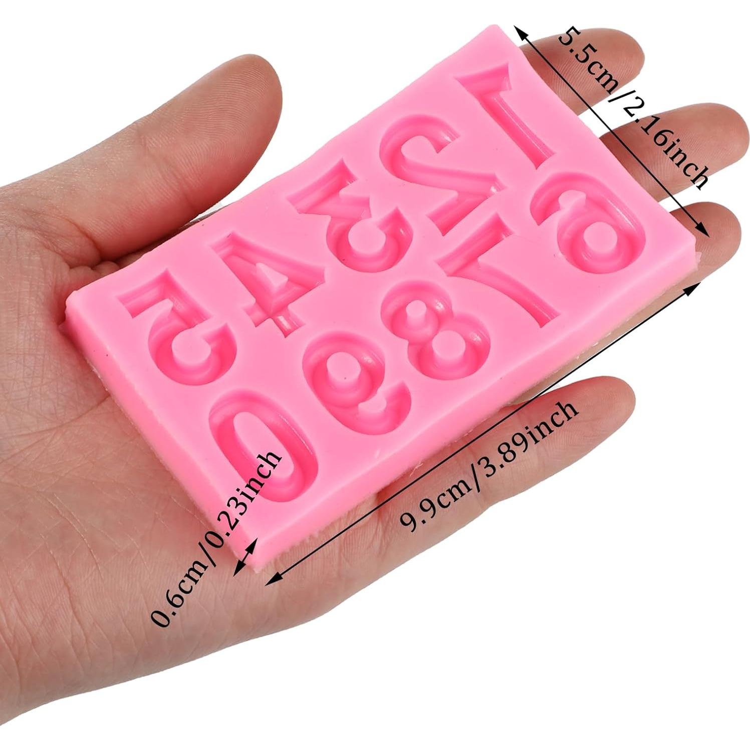 Molde de Silicona Rosa para Fondant Números 0-9 QfwdfcTrenz