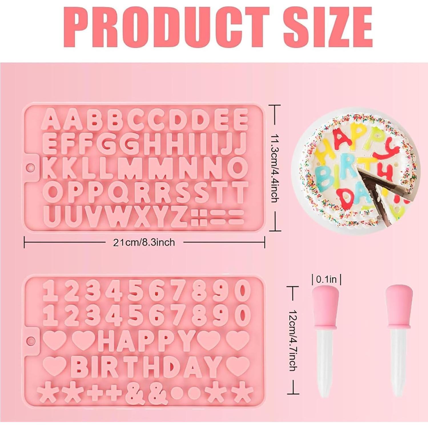 Moldes de Silicona para Chocolate Weizedm - Letras y Números