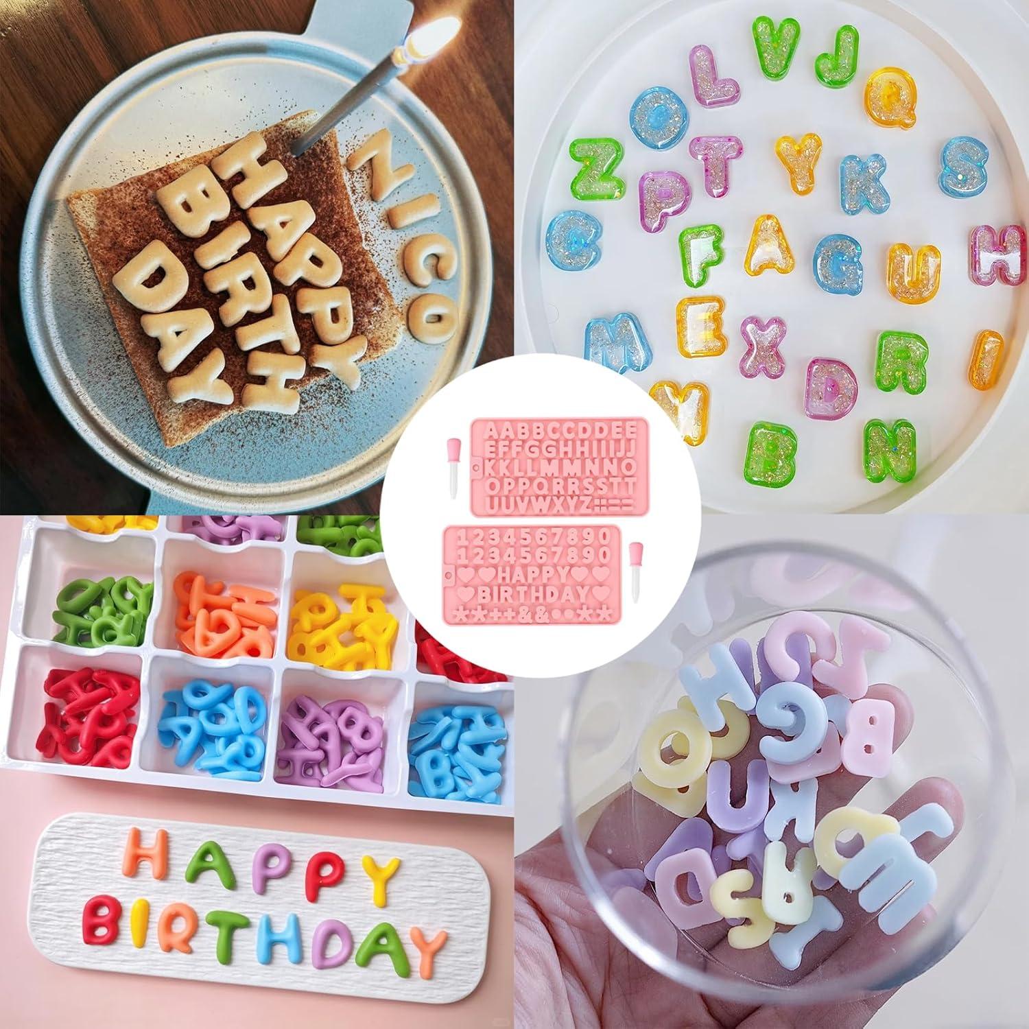 Moldes de Silicona para Chocolate Weizedm - Letras y Números