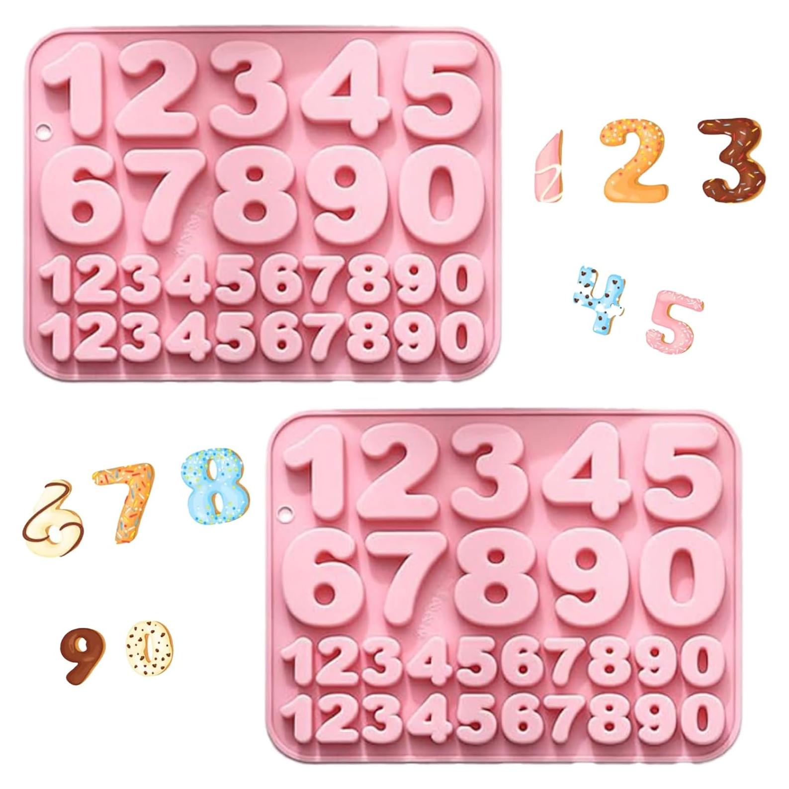 Moldes de Números de Silicona EUGFI - 30 Cavidades 0-9