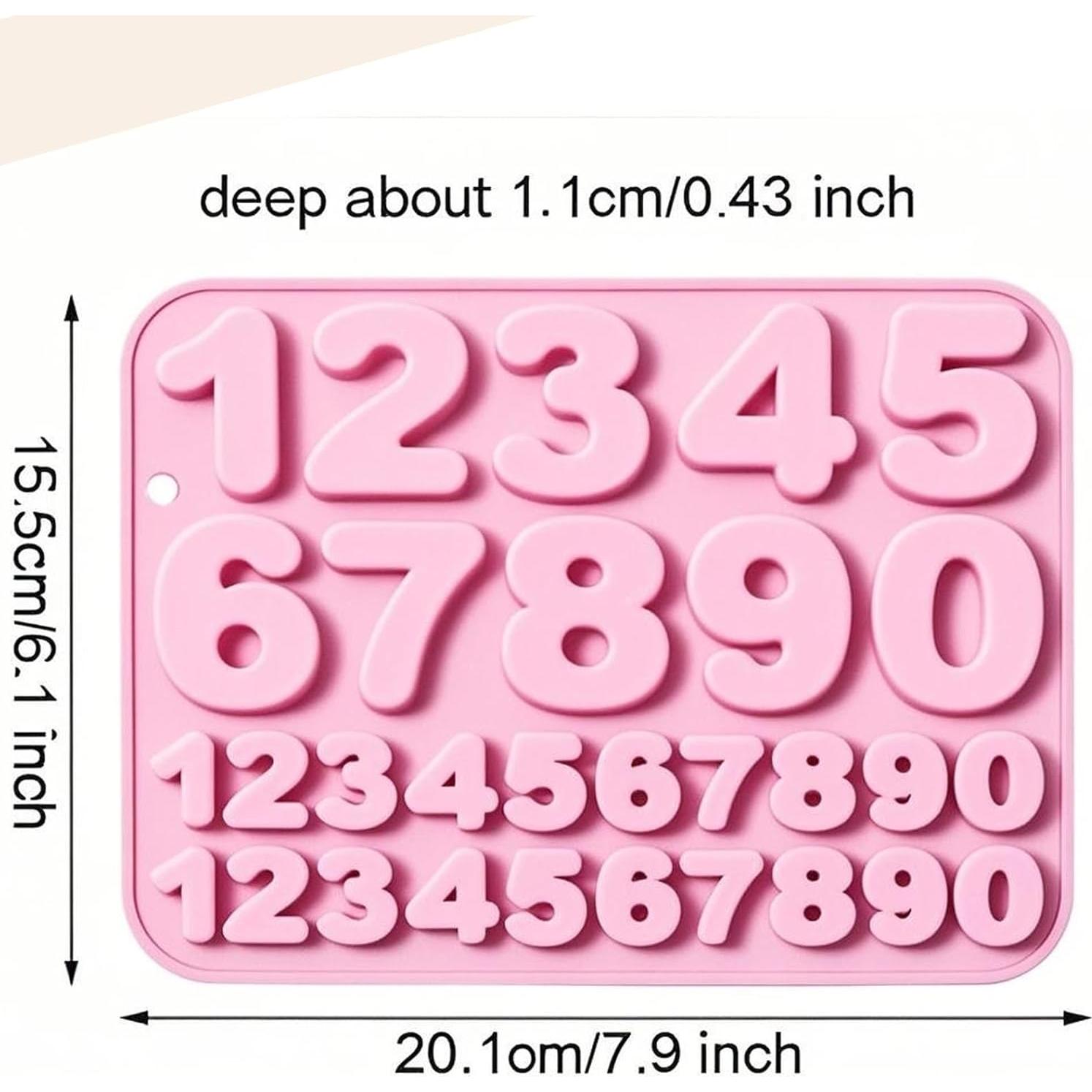 Moldes de Números de Silicona EUGFI - 30 Cavidades 0-9