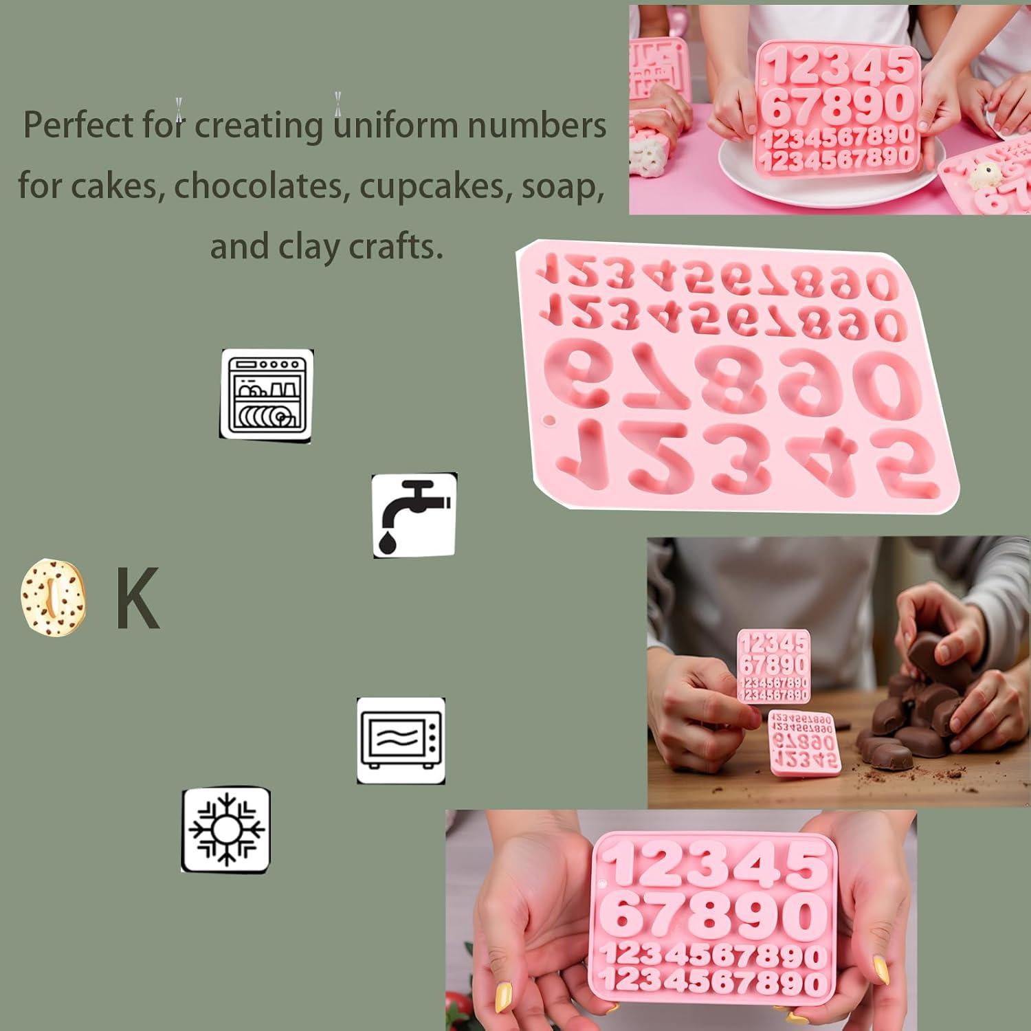 Moldes de Números de Silicona EUGFI - 30 Cavidades 0-9