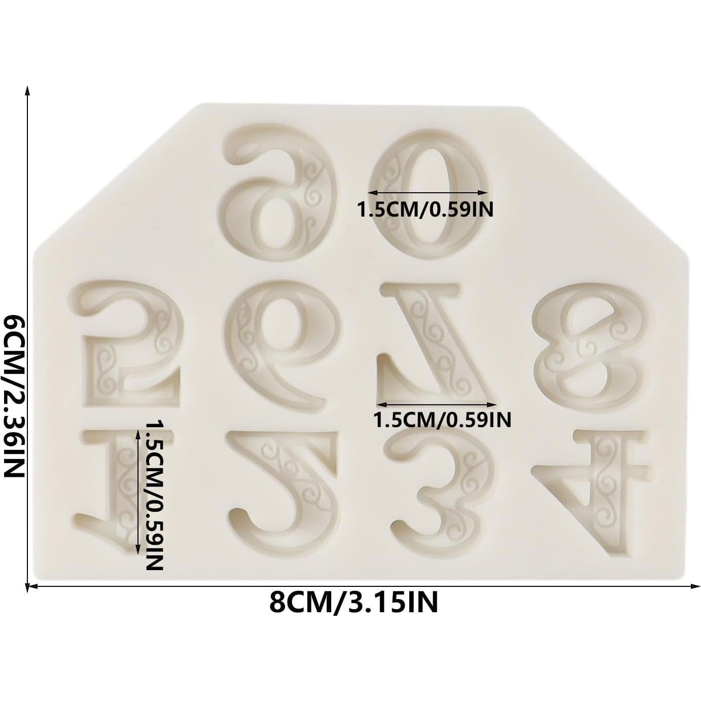 Molde de Silicona para Fondant Números 3D QDMOLDS 25x17cm