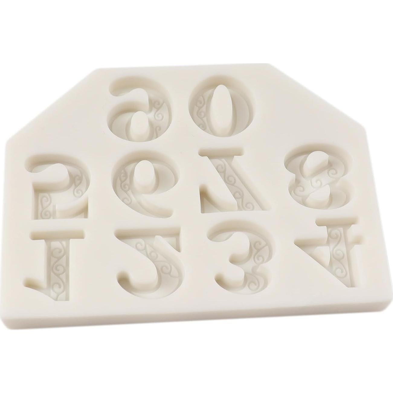 Molde de Silicona para Fondant Números 3D QDMOLDS 25x17cm