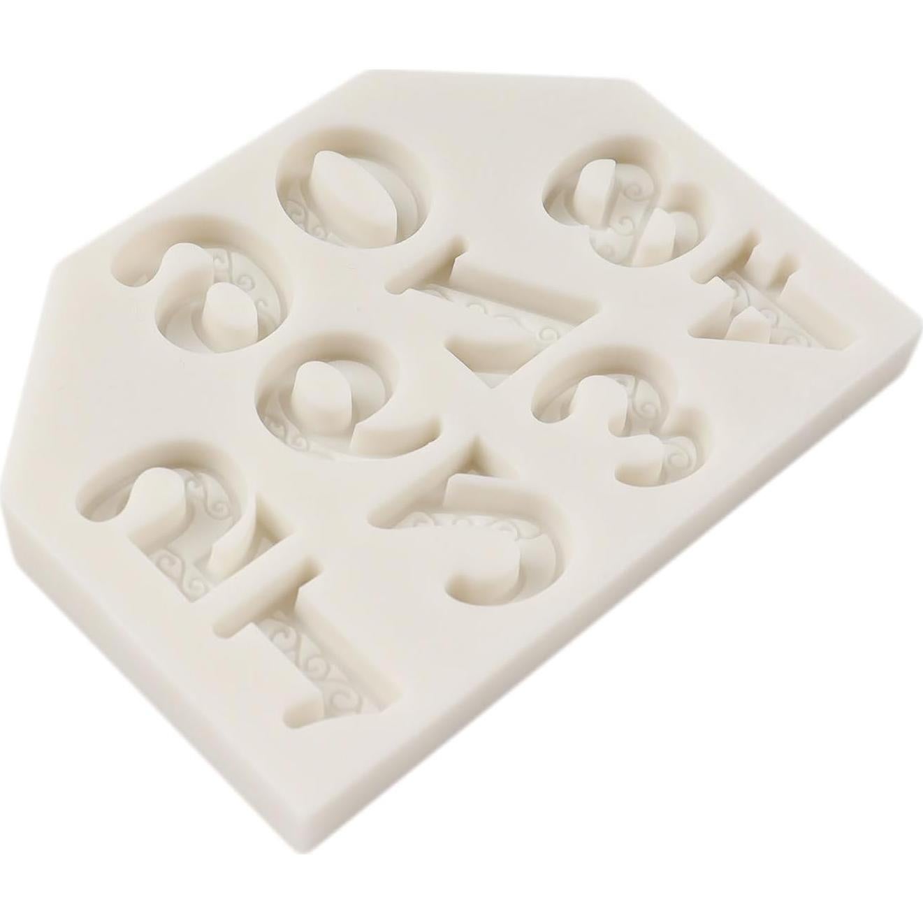 Molde de Silicona para Fondant Números 3D QDMOLDS 25x17cm