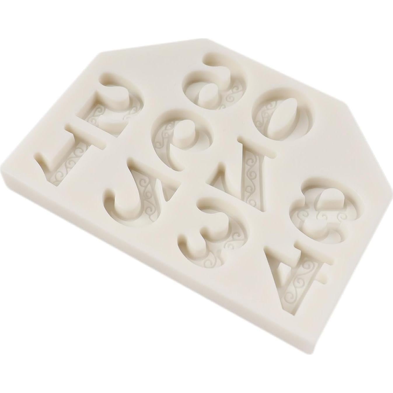 Molde de Silicona para Fondant Números 3D QDMOLDS 25x17cm