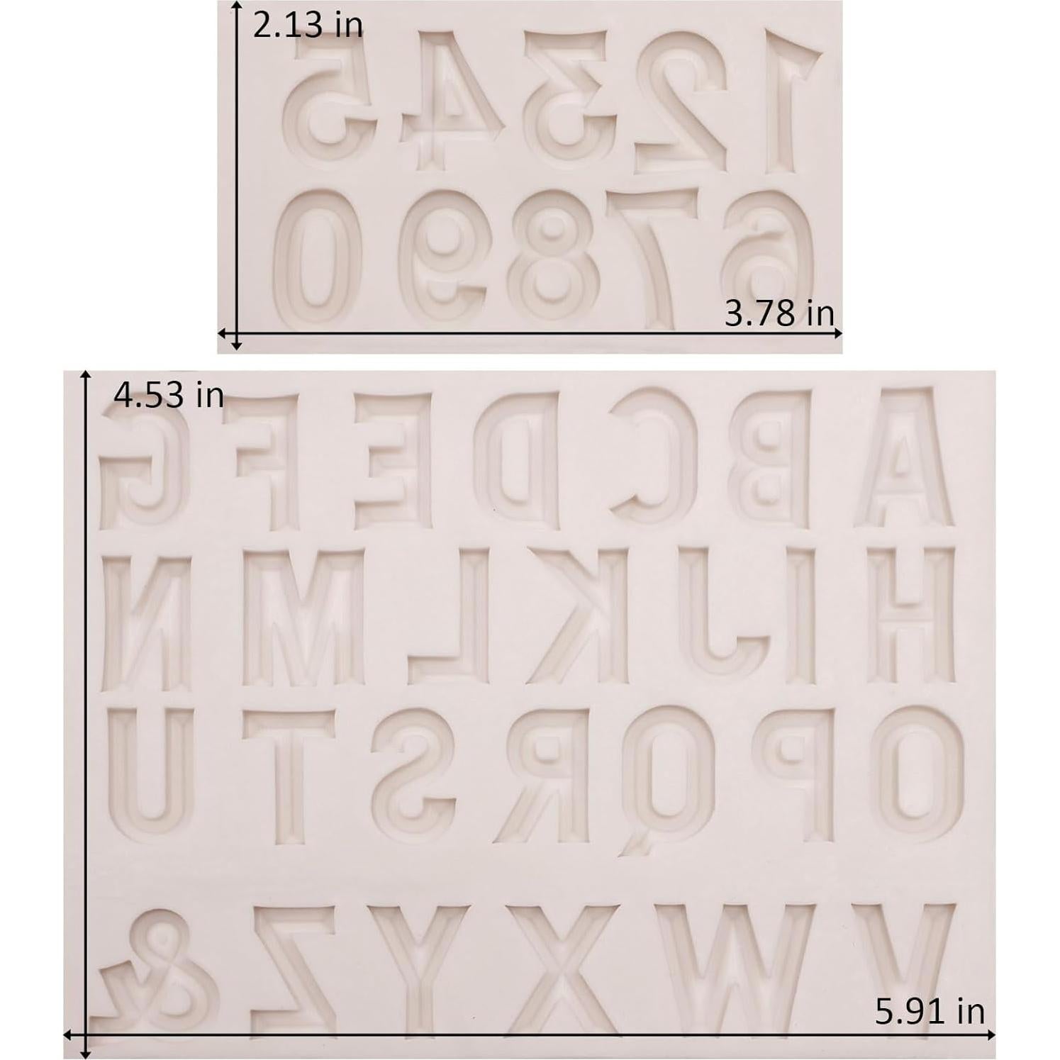 26 Moldes de Silicona Letras y Números 3D Xcake Lcook