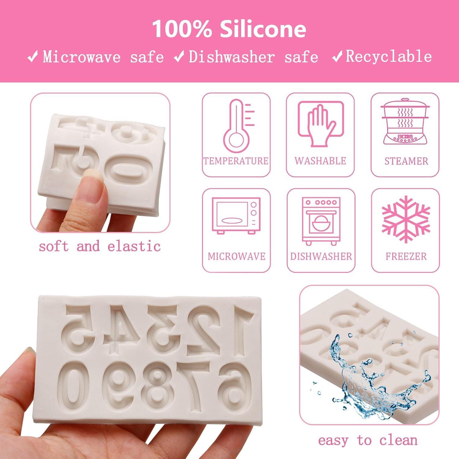 26 Moldes de Silicona Letras y Números 3D Xcake Lcook