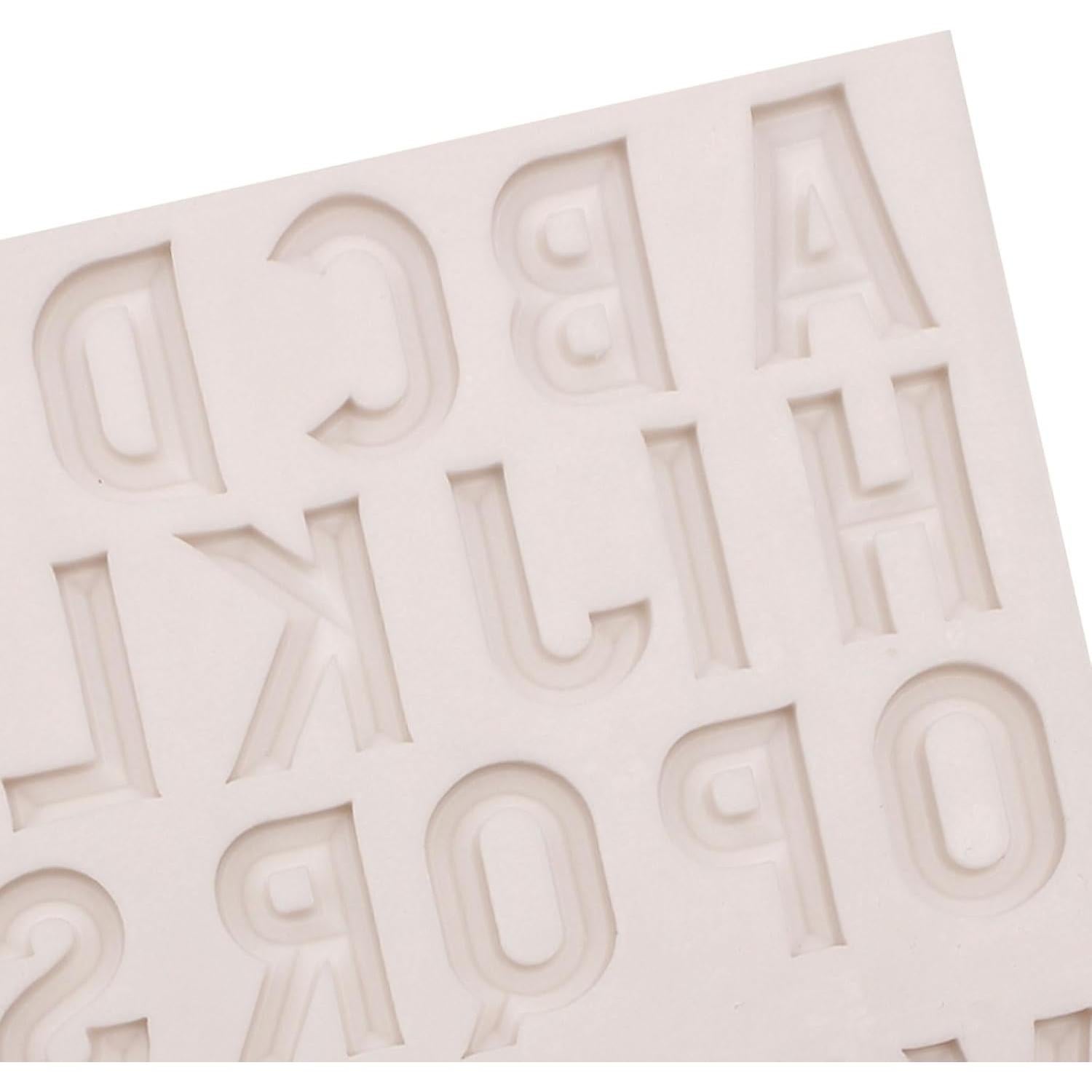 26 Moldes de Silicona Letras y Números 3D Xcake Lcook