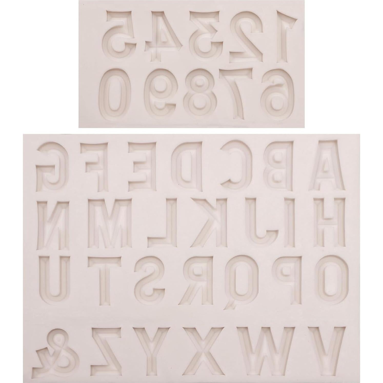 26 Moldes de Silicona Letras y Números 3D Xcake Lcook