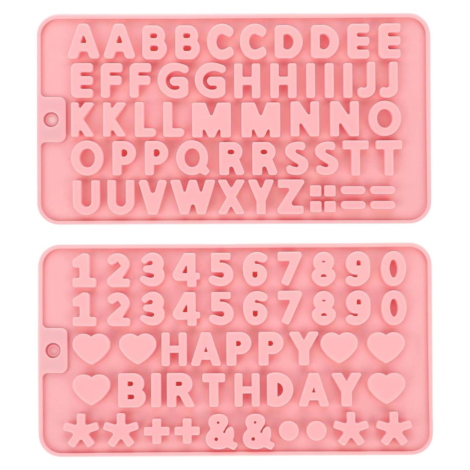 Moldes de Silicona para Chocolate ZJWZSLI - Letras y Números 2 pcs