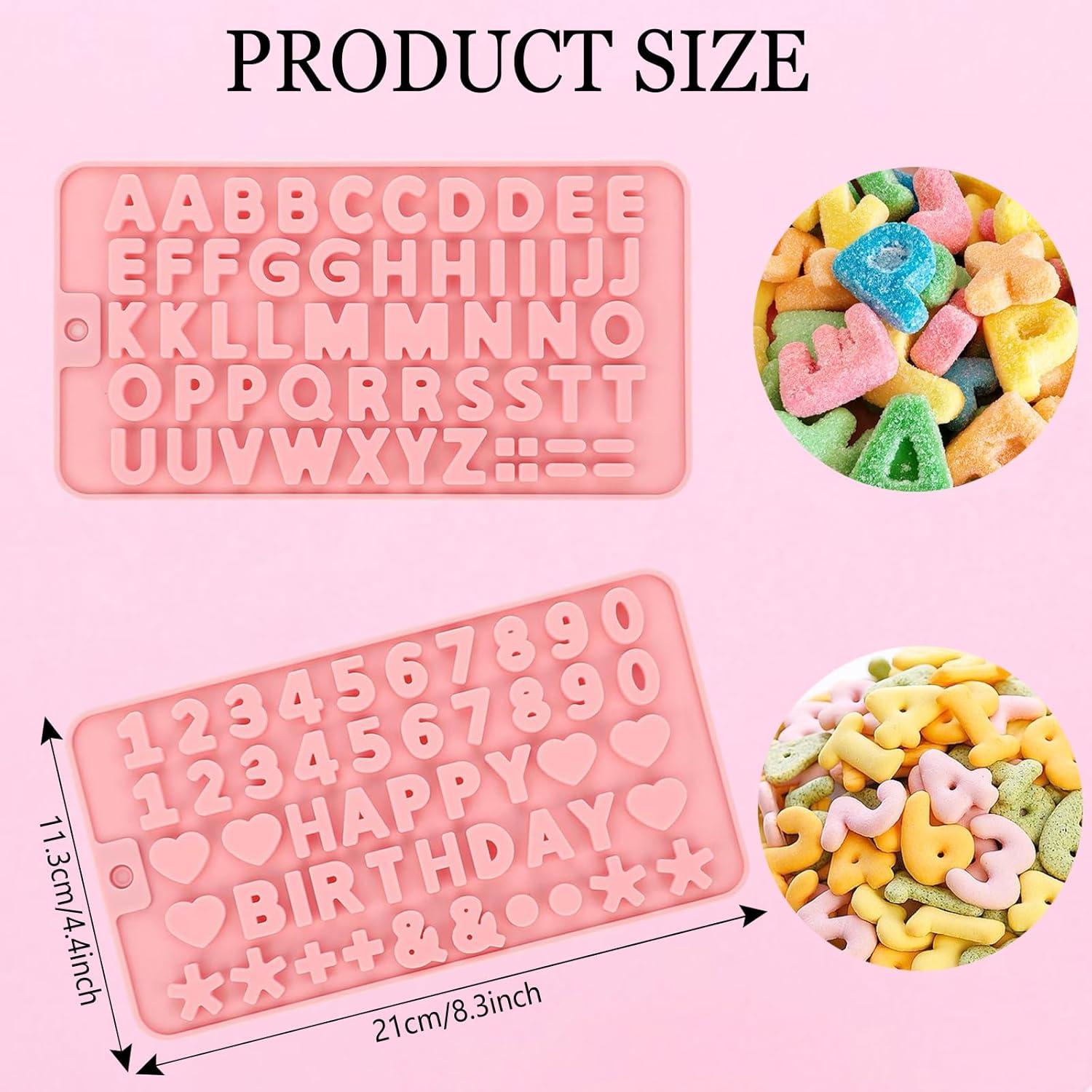 Moldes de Silicona para Chocolate ZJWZSLI - Letras y Números 2 pcs