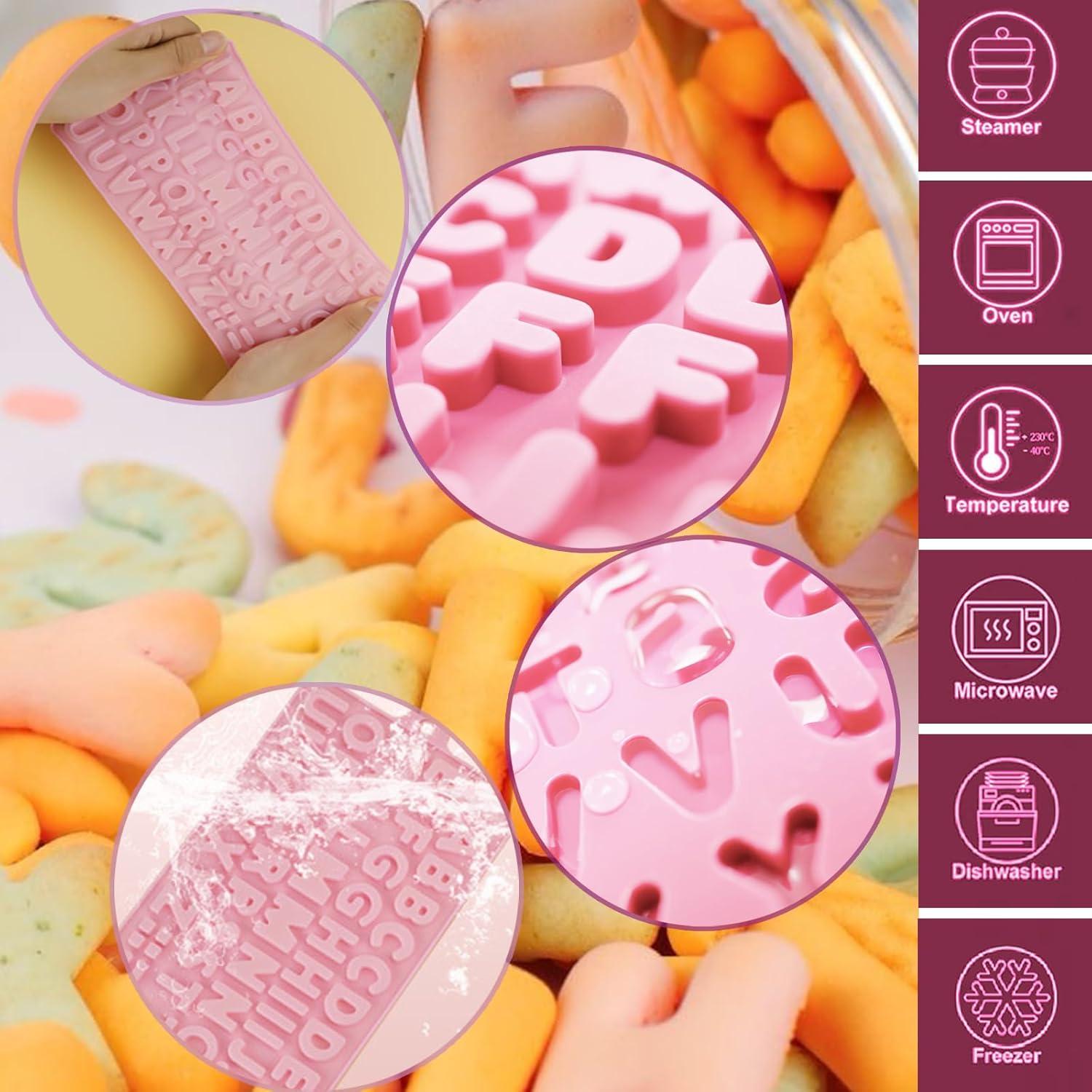 Moldes de Silicona para Chocolate ZJWZSLI - Letras y Números 2 pcs