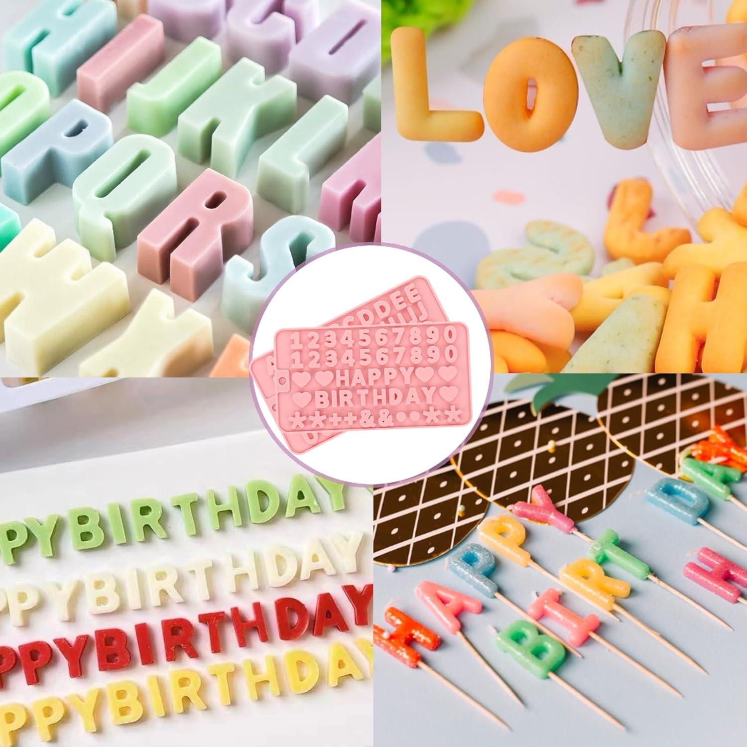 Moldes de Silicona para Chocolate ZJWZSLI - Letras y Números 2 pcs