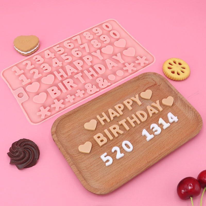 Moldes de Silicona para Chocolate ZJWZSLI - Letras y Números 2 pcs