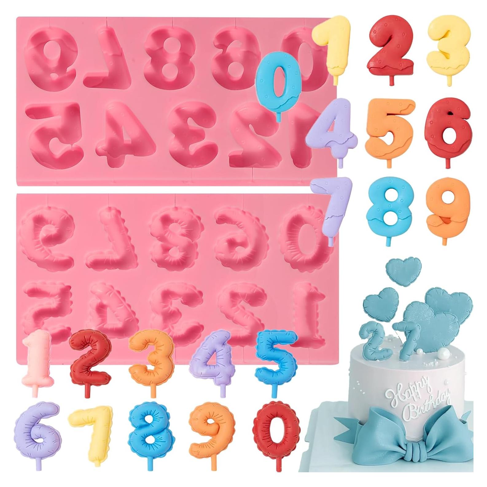 Moldes de Números de Silicona IKOJING 0-9 para Repostería