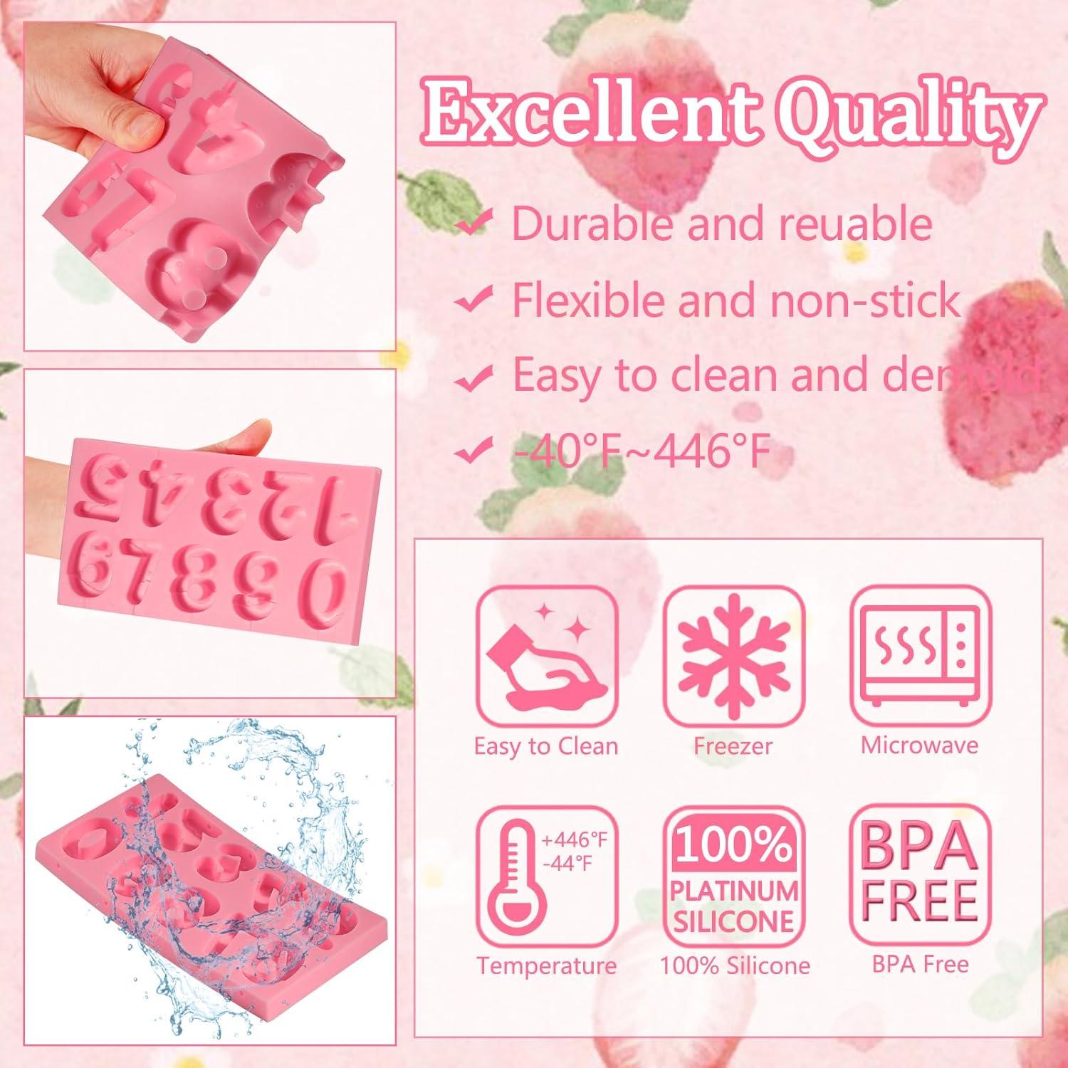 Moldes de Números de Silicona IKOJING 0-9 para Repostería