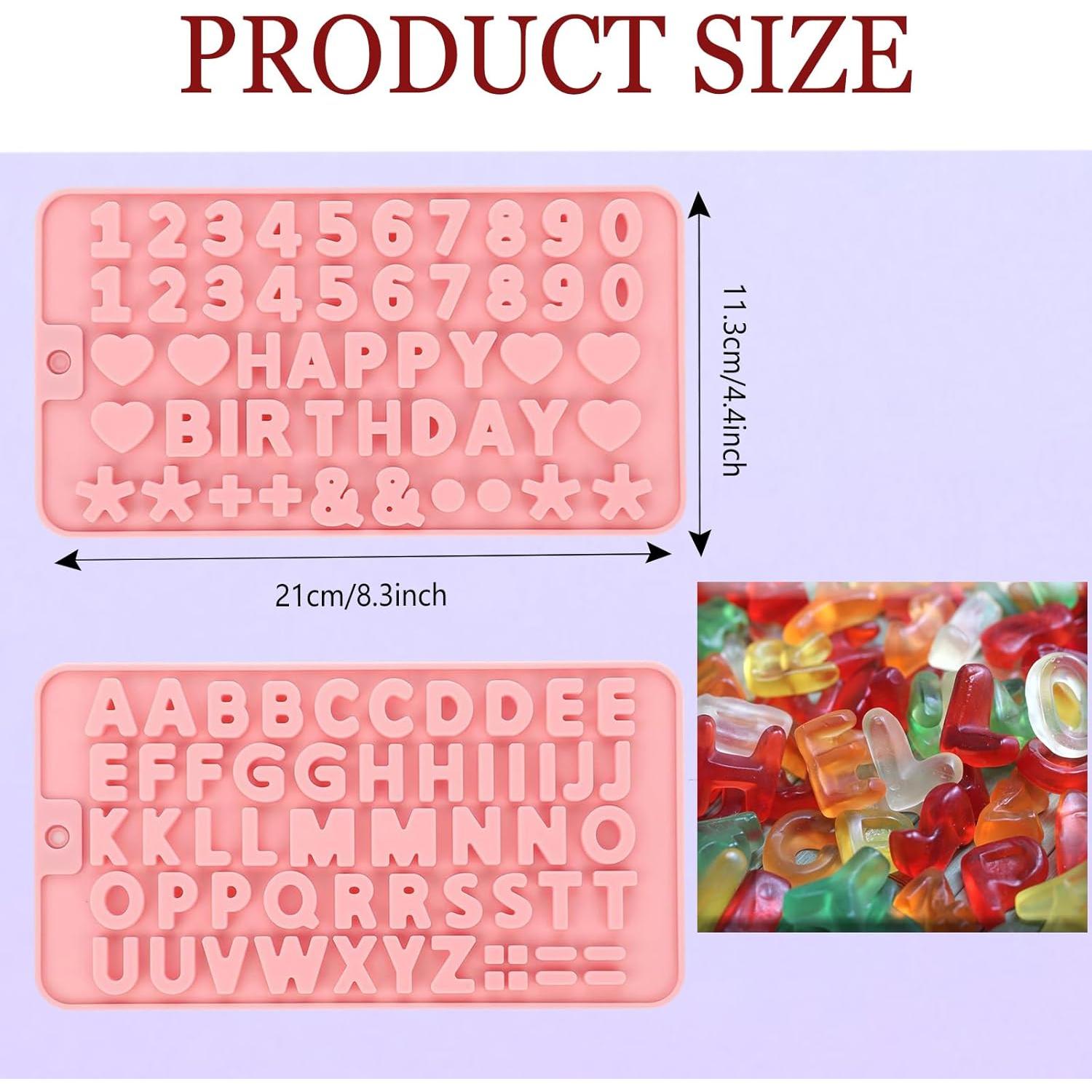 Moldes de Silicona para Chocolate TZIFQO - Letras y Números Rosa