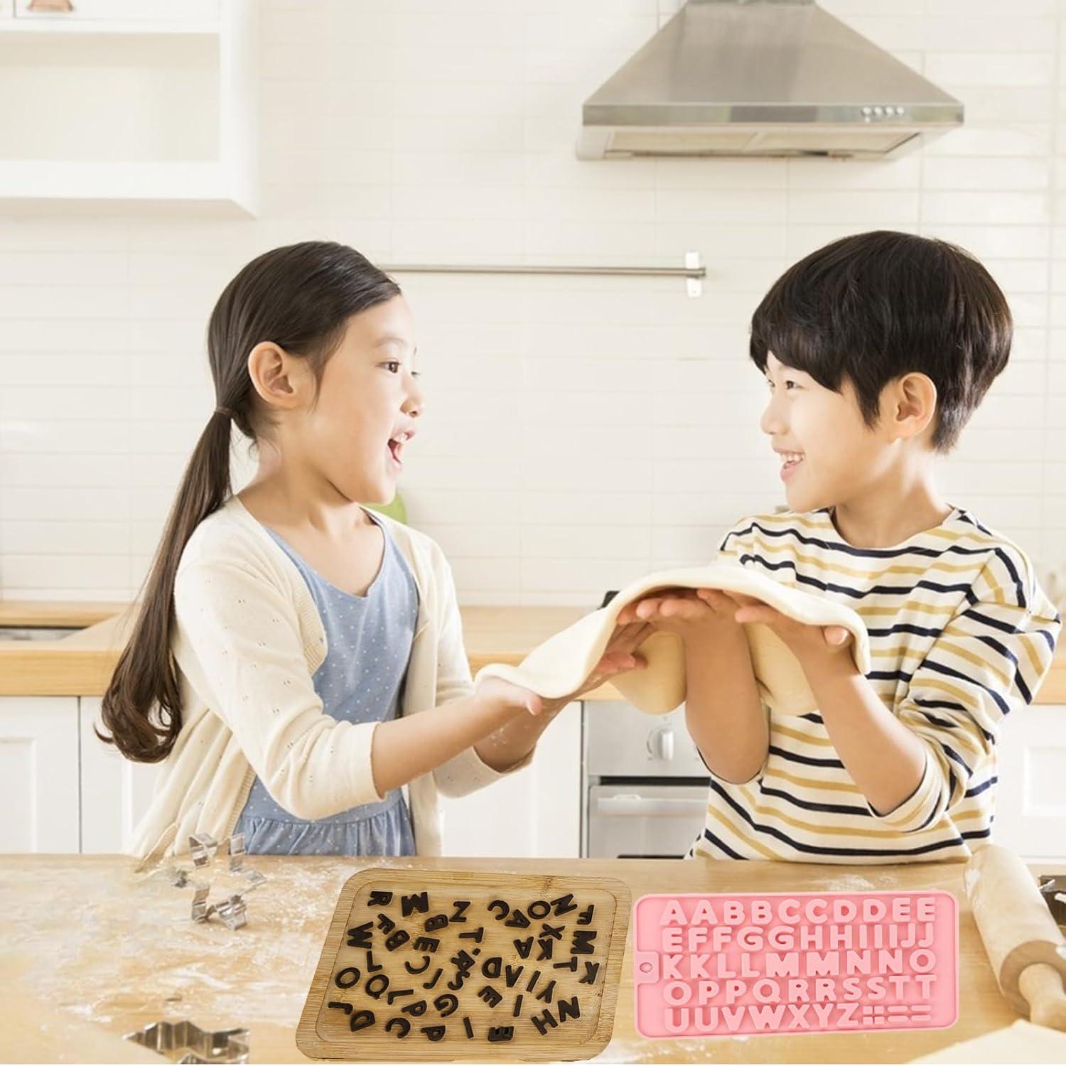 Moldes de Silicona para Chocolate TZIFQO - Letras y Números Rosa