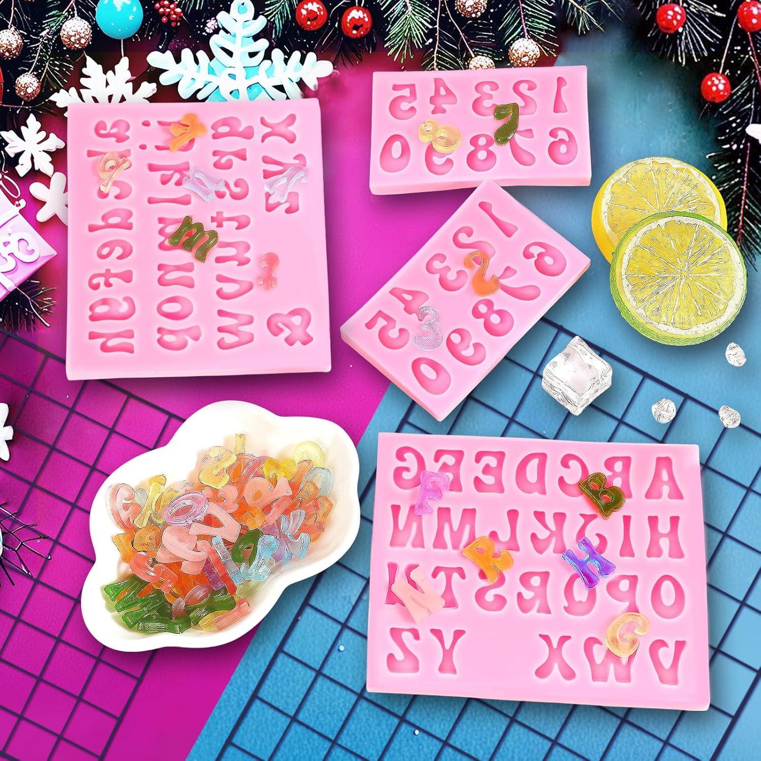 Moldes de Silicona KINYFY Letras y Números 4 Pcs Reutilizables