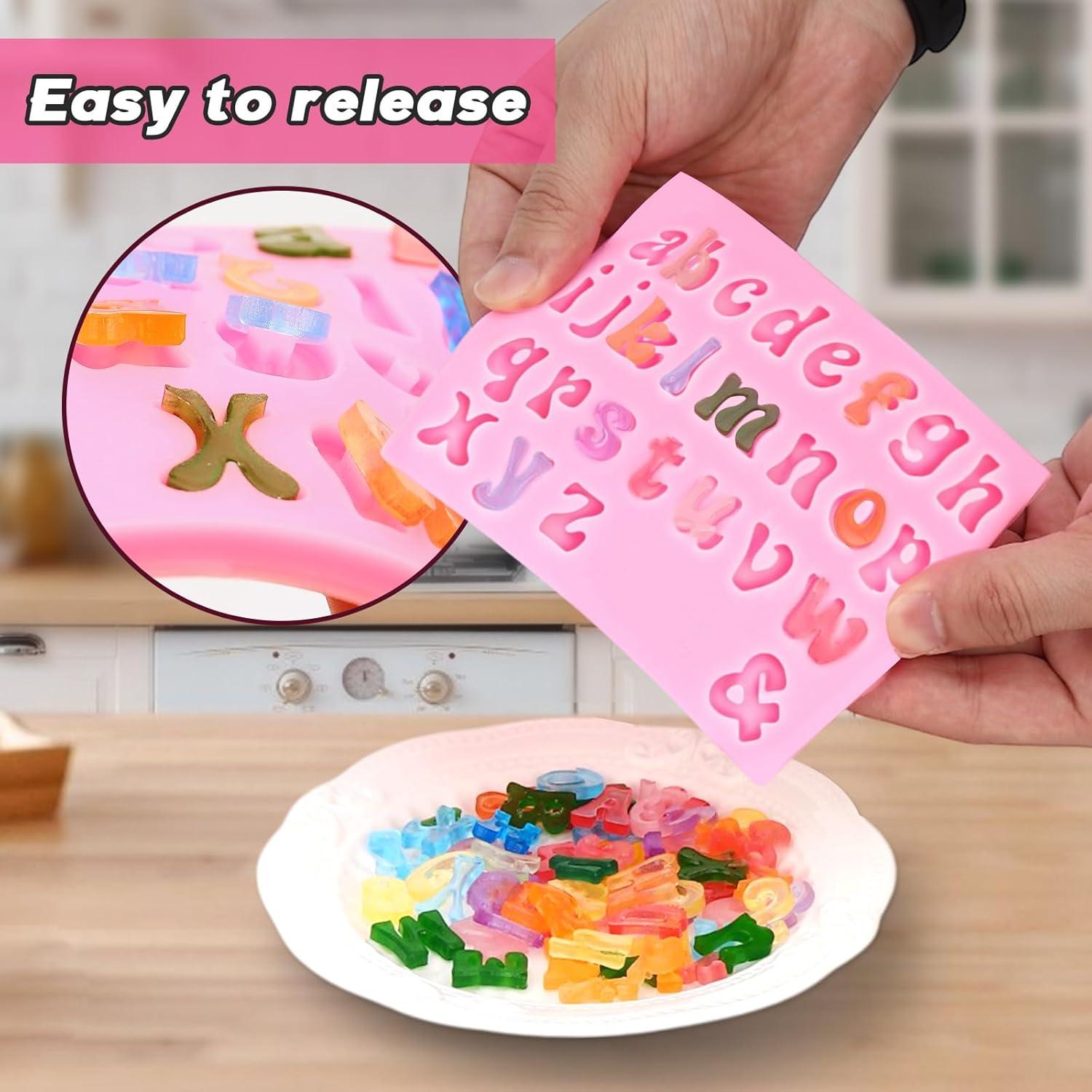 Moldes de Silicona KINYFY Letras y Números 4 Pcs Reutilizables