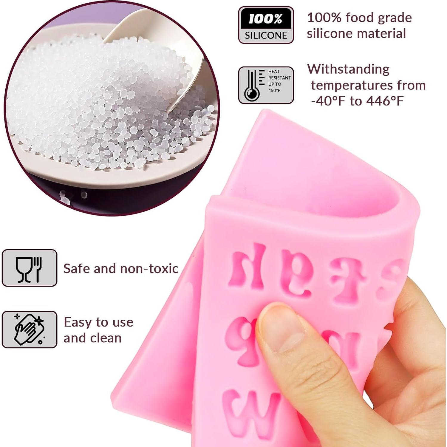 Moldes de Silicona KINYFY Letras y Números 4 Pcs Reutilizables