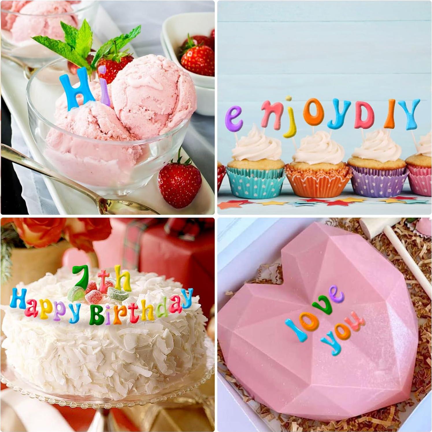 Moldes de Silicona KINYFY Letras y Números 4 Pcs Reutilizables