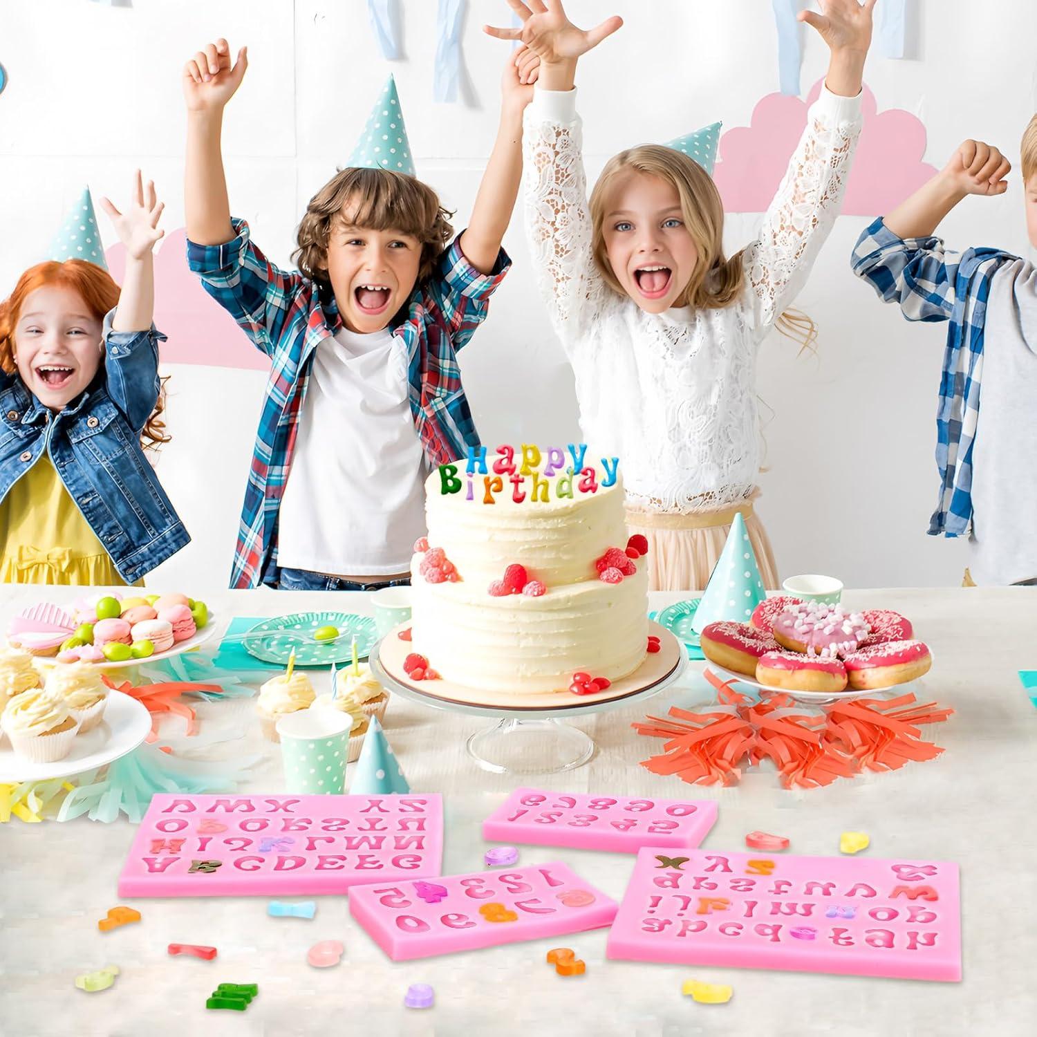 Moldes de Silicona KINYFY Letras y Números 4 Pcs Reutilizables