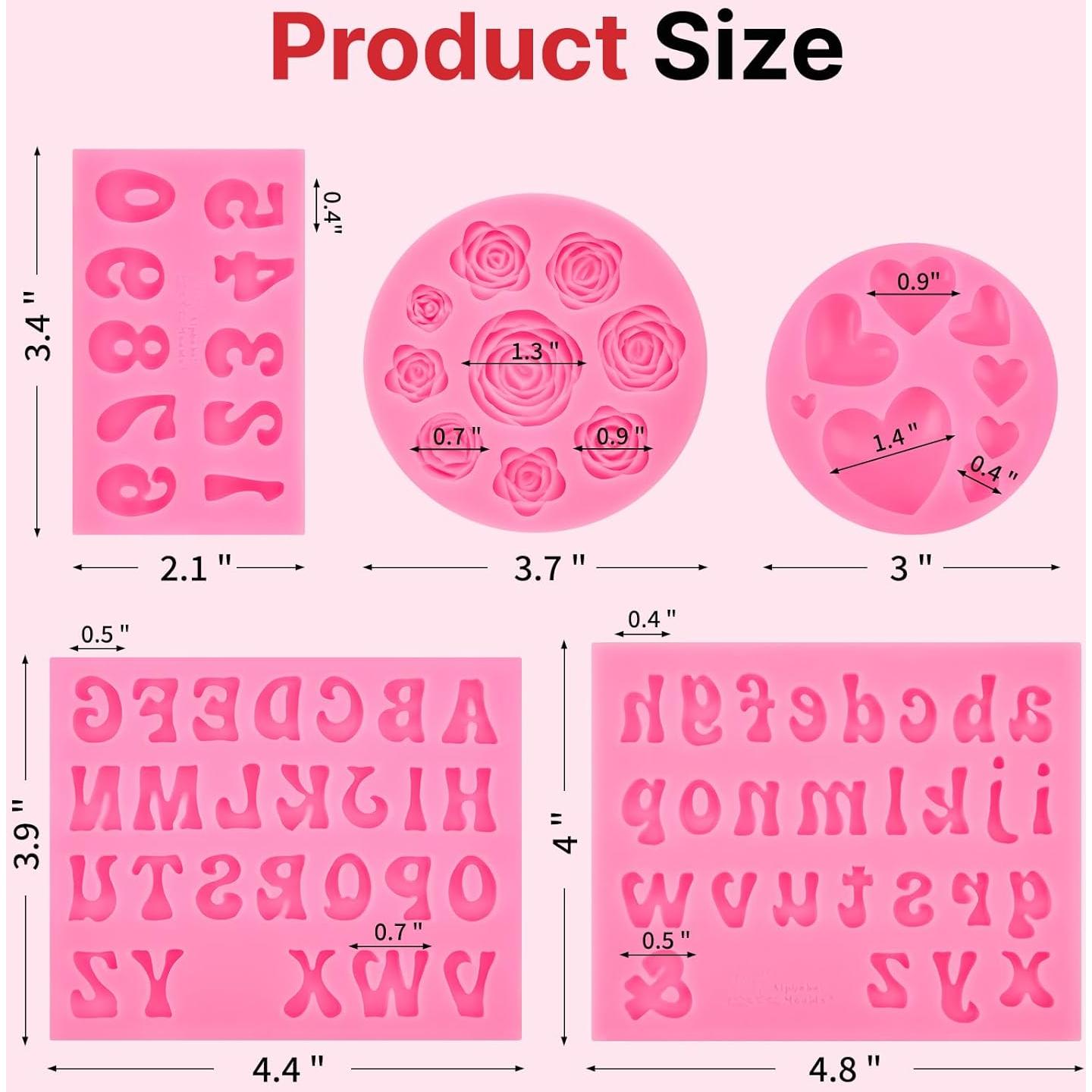 Moldes de Silicona para Chocolate Puyeipt - Letras y Números, 5 Piezas