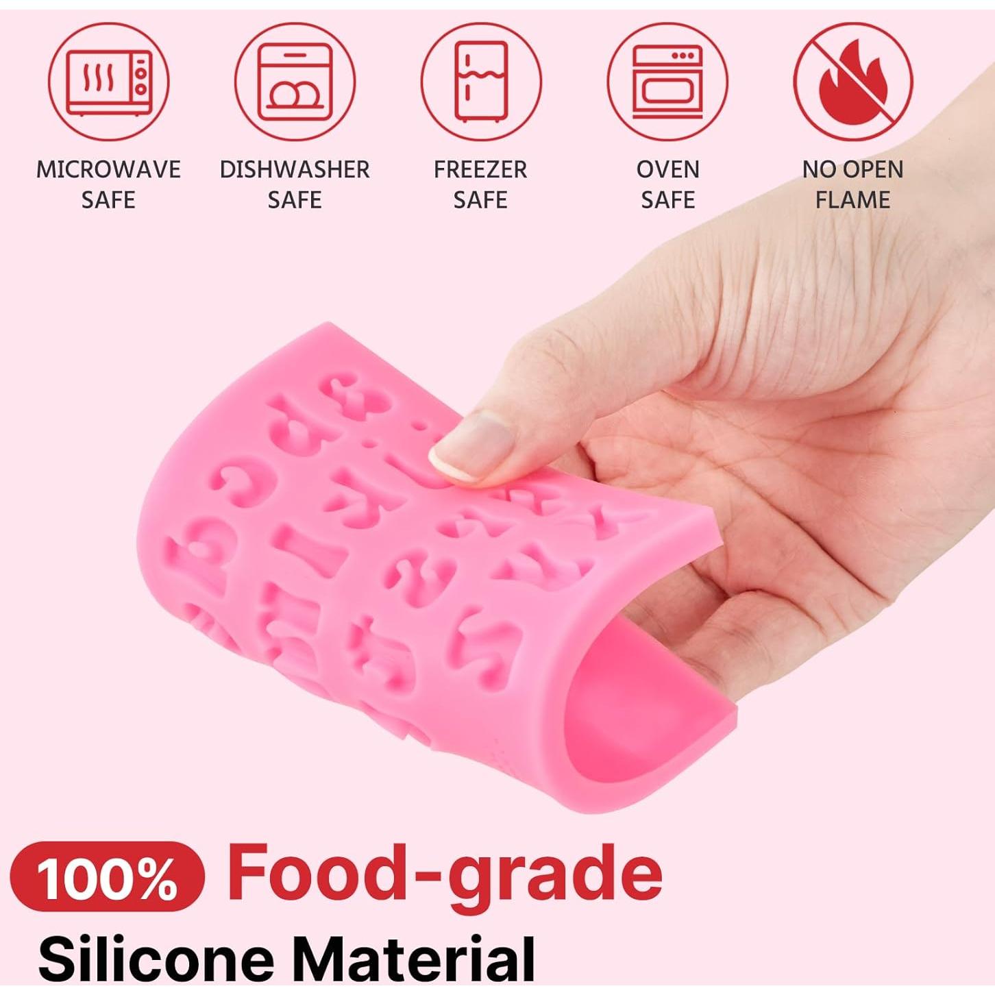 Moldes de Silicona para Chocolate Puyeipt - Letras y Números, 5 Piezas