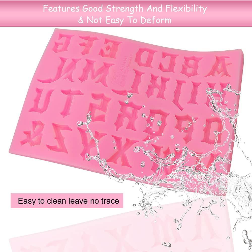 Molde de Silicona Letras y Números Gótico MEIYOUJU AM 2 Pcs