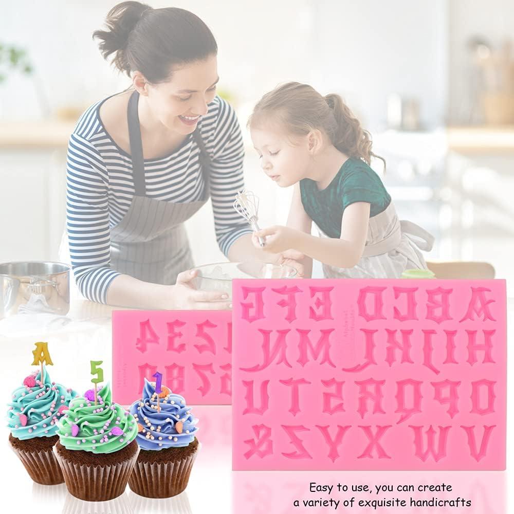 Molde de Silicona Letras y Números Gótico MEIYOUJU AM 2 Pcs